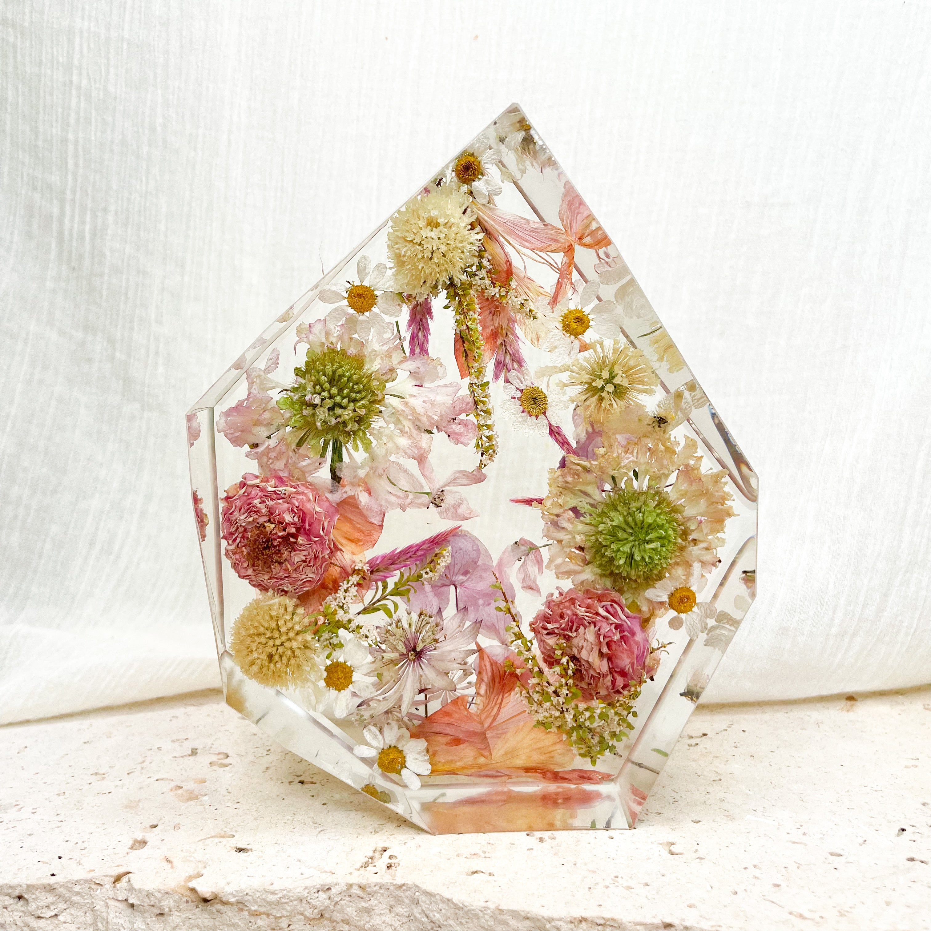 Preserved Flowers Resin Gem Shape