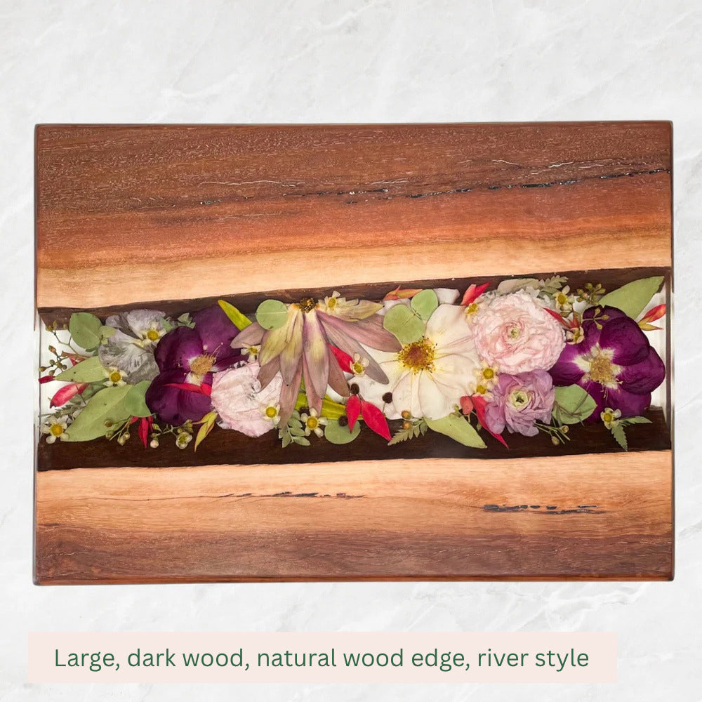 Preserved Flowers Timber Charcuterie Boards