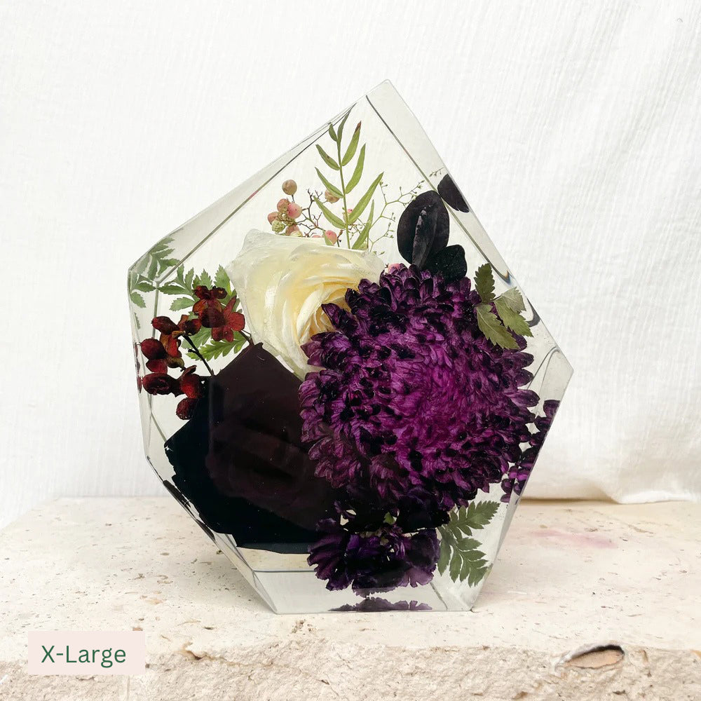Preserved Flowers Resin Gem Shape