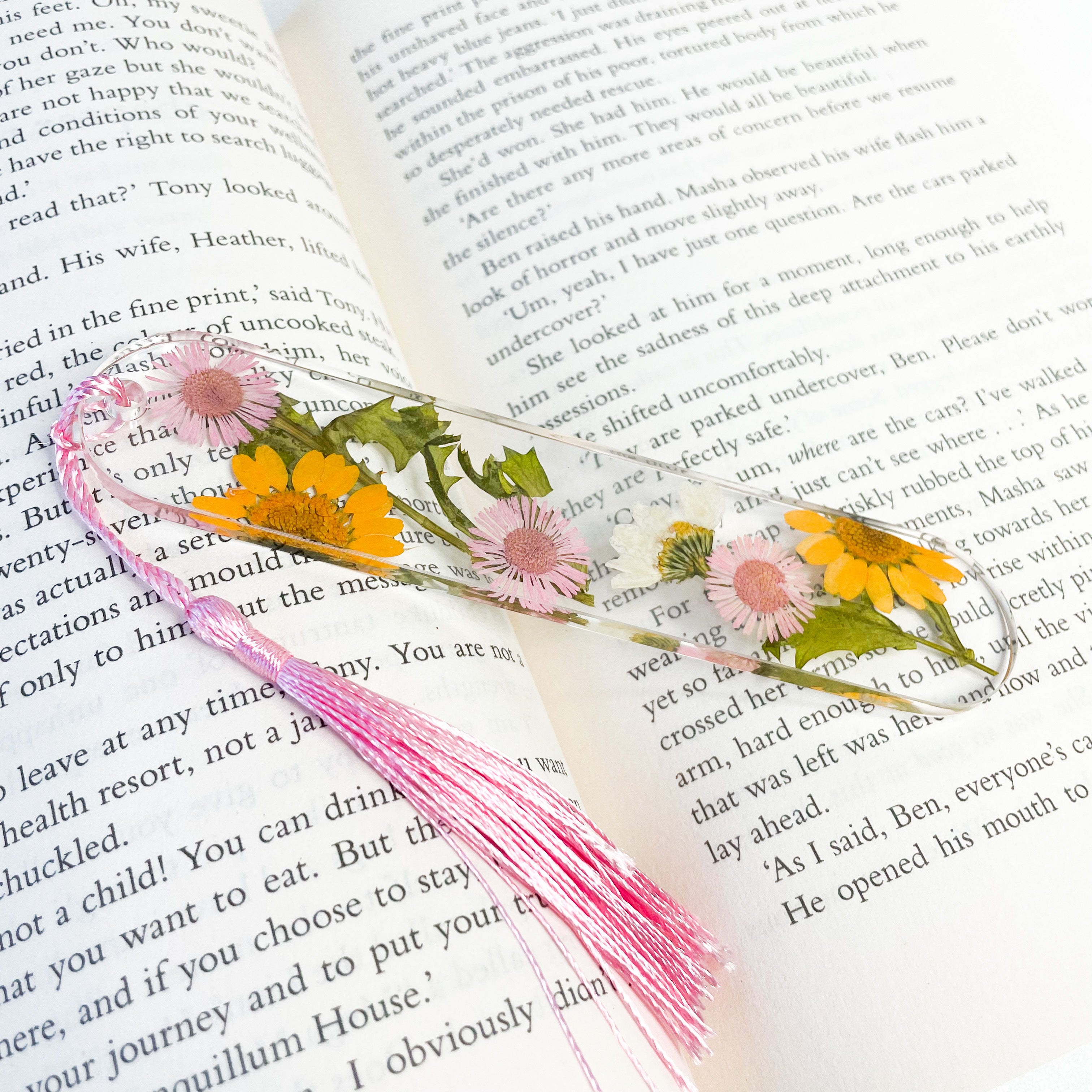 Orange & Pink Flower Bookmark