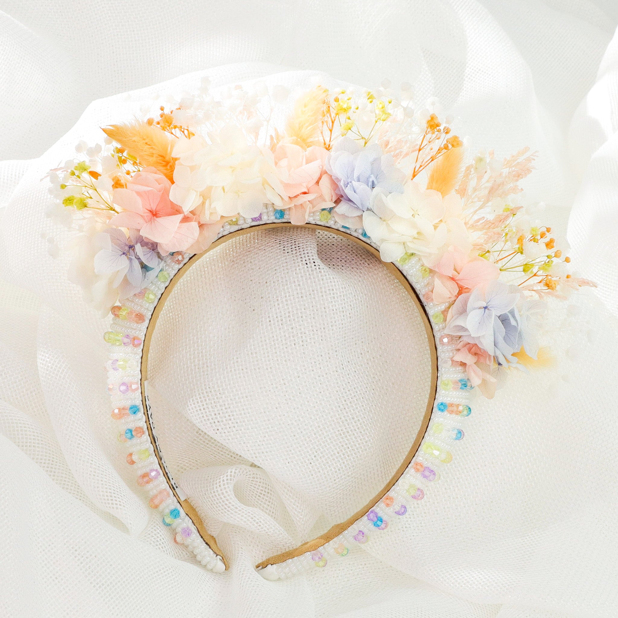 Pastel Rainbow Beaded Headband