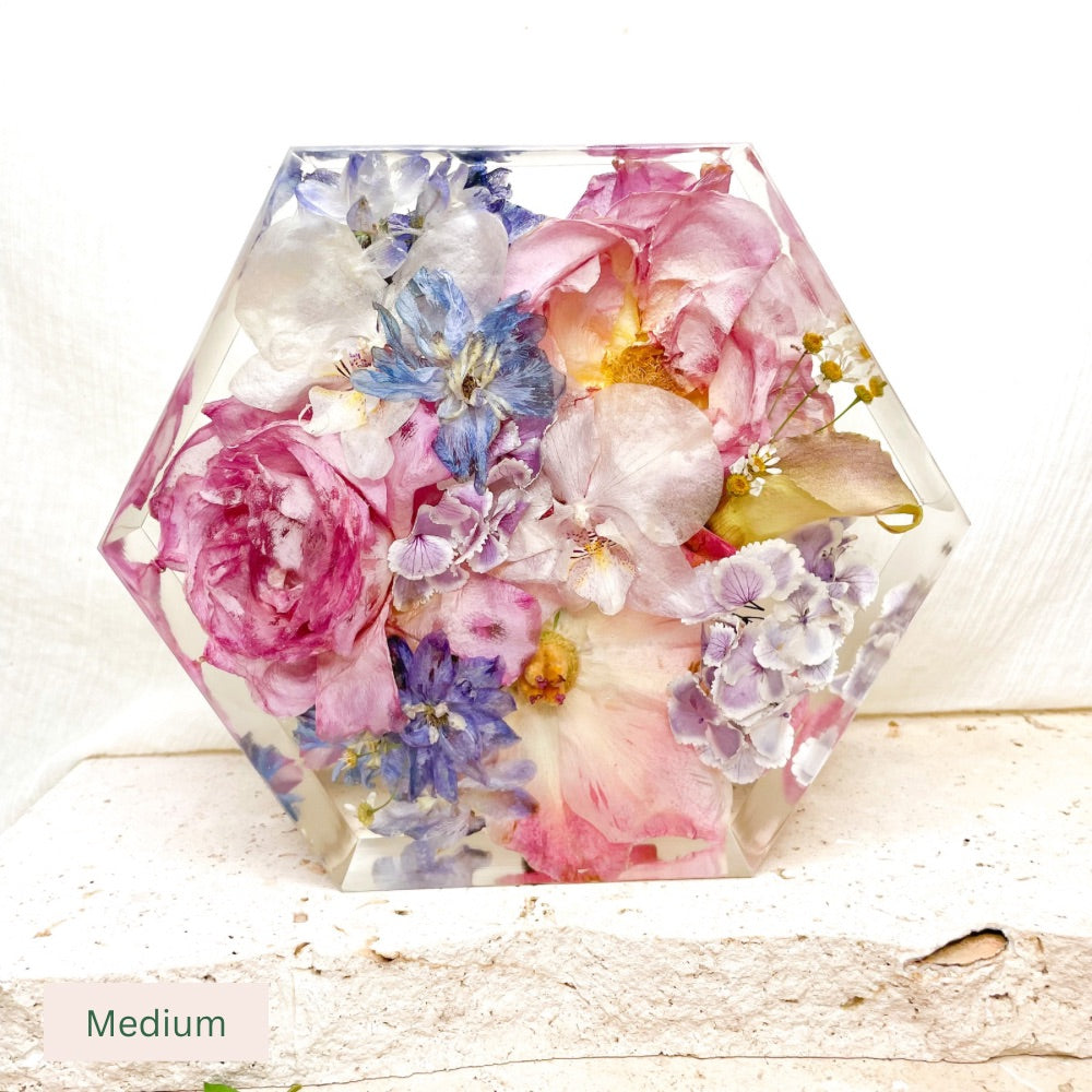Preserved Flowers Resin Hexagons
