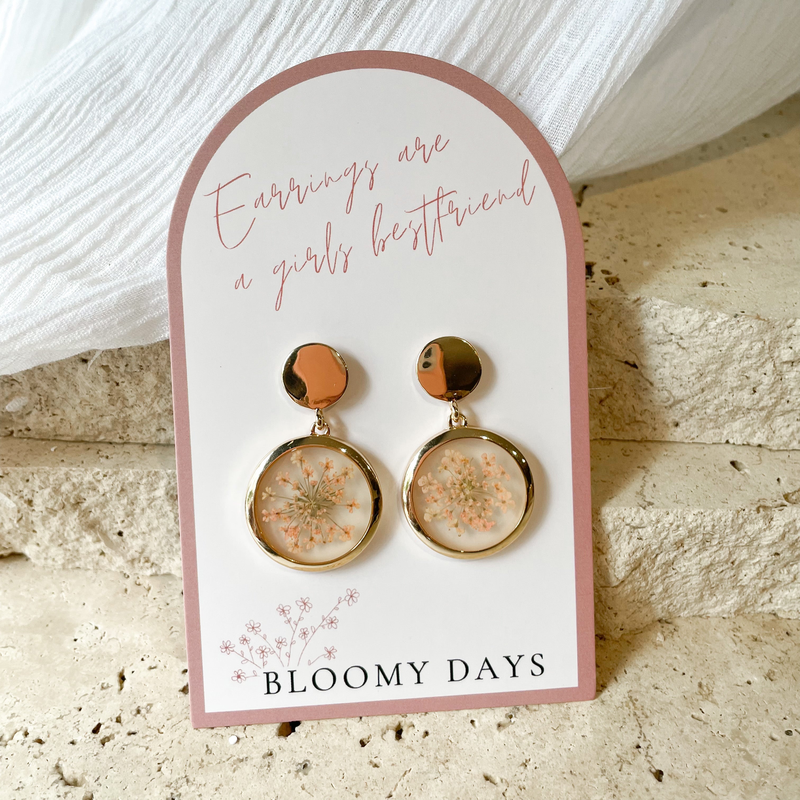 Queen Annes Lace Earrings | Pink