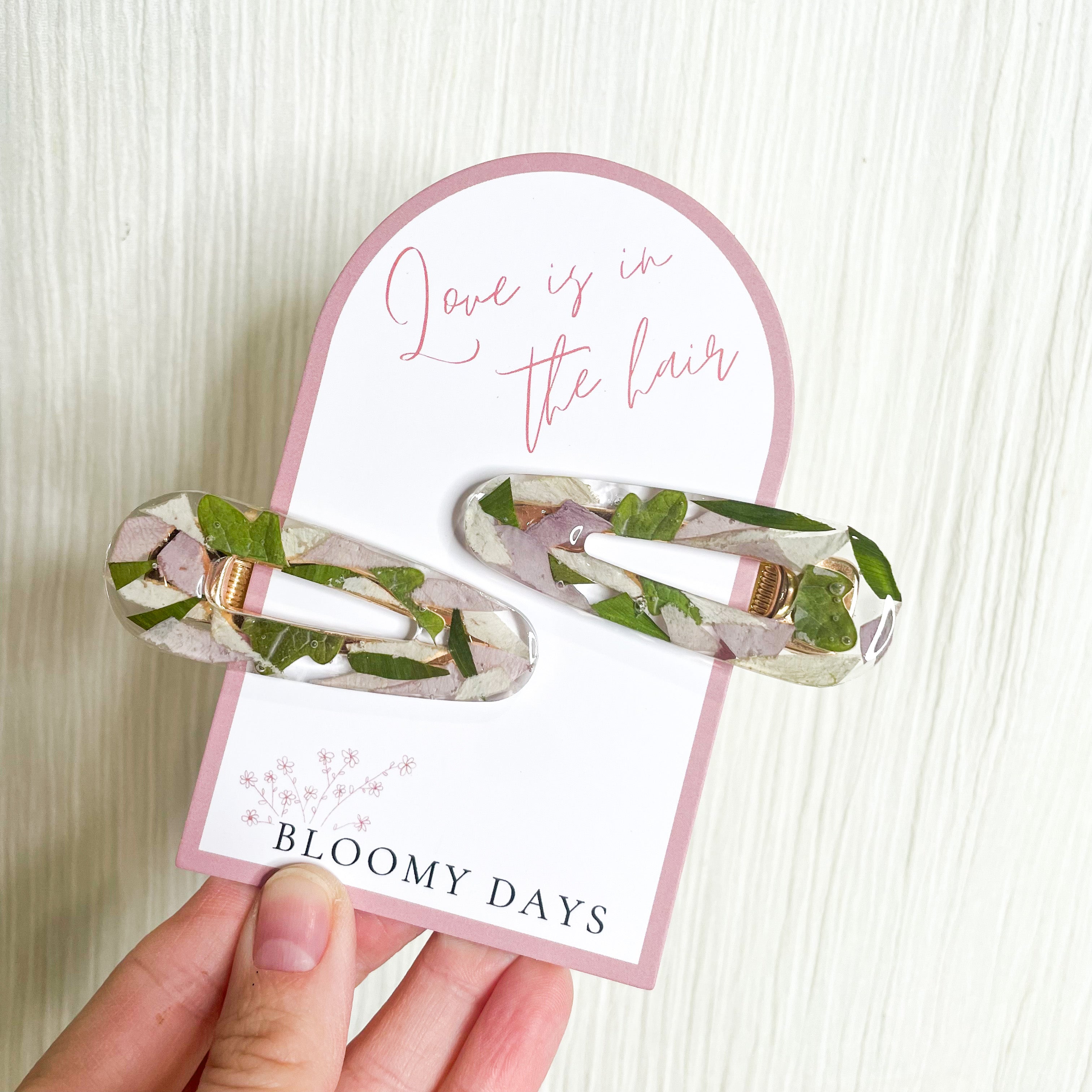 Preserved Flowers Resin Hair Clips - Assorted Styles