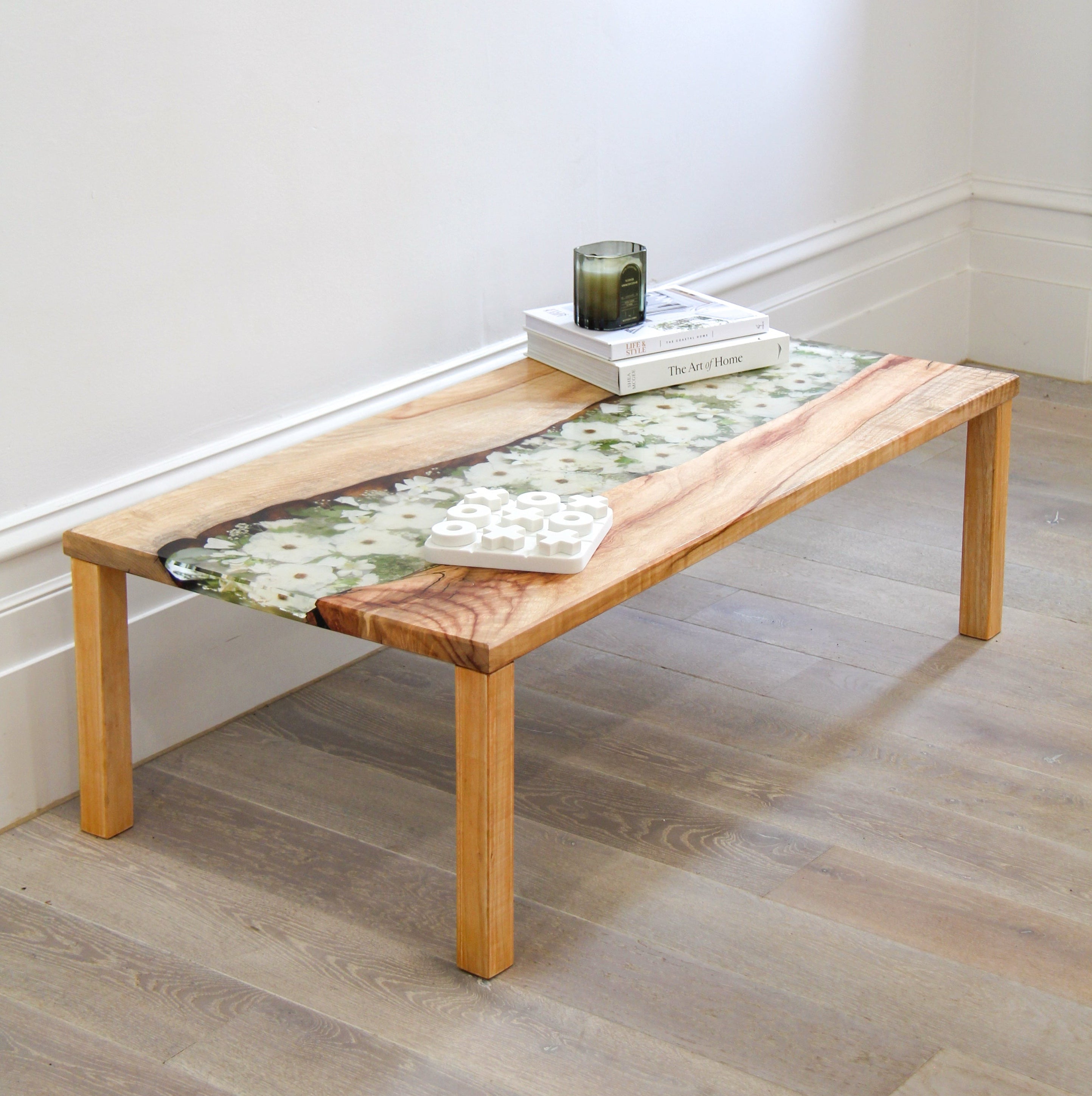 Preserved Flowers Timber Coffee Table