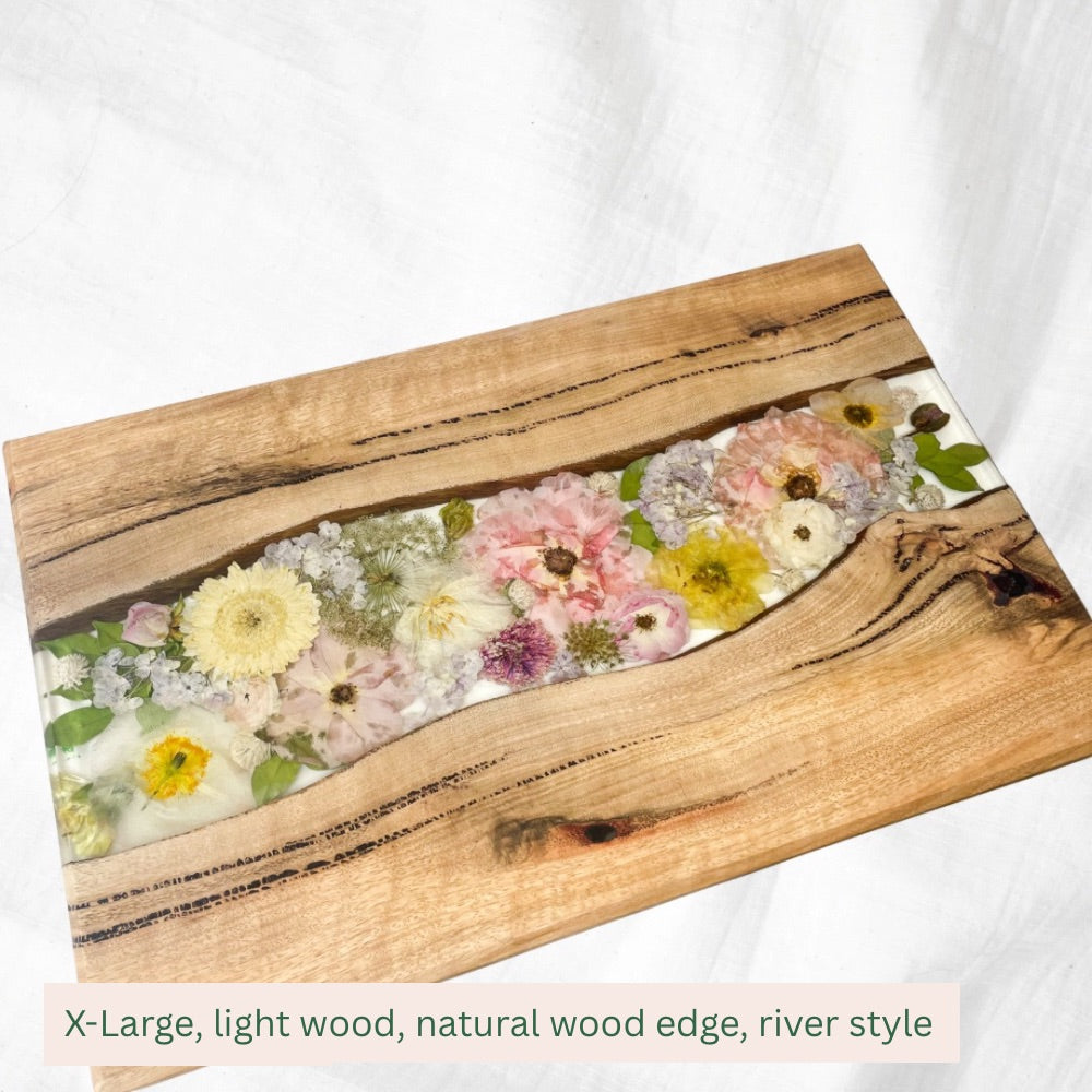 Preserved Flowers Timber Charcuterie Boards