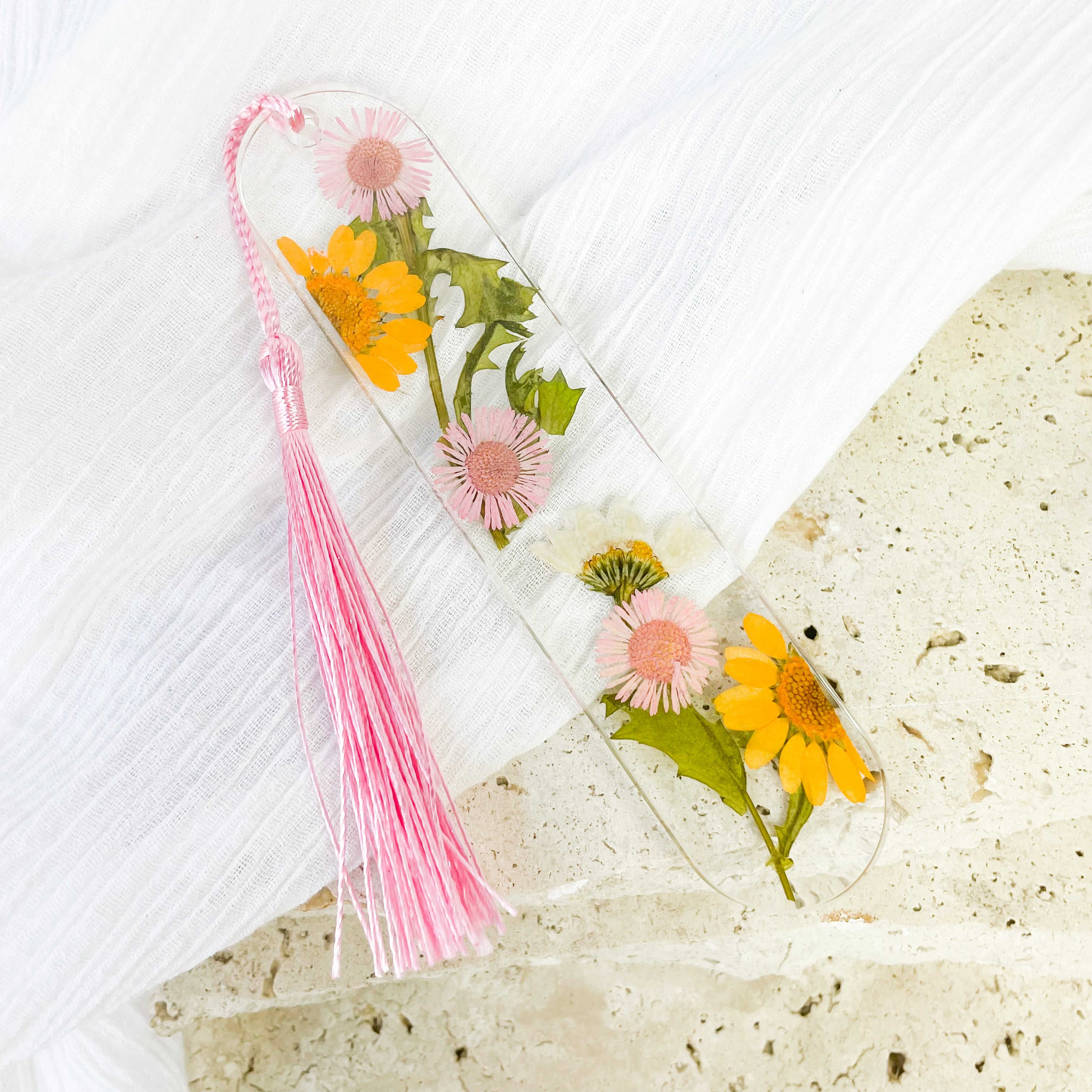 Orange & Pink Flower Bookmark