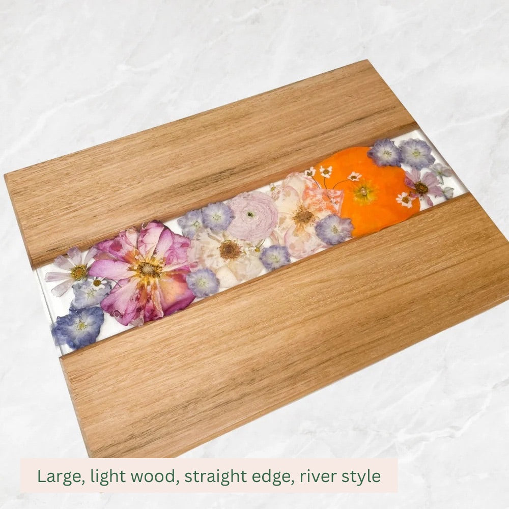 Preserved Flowers Timber Charcuterie Boards