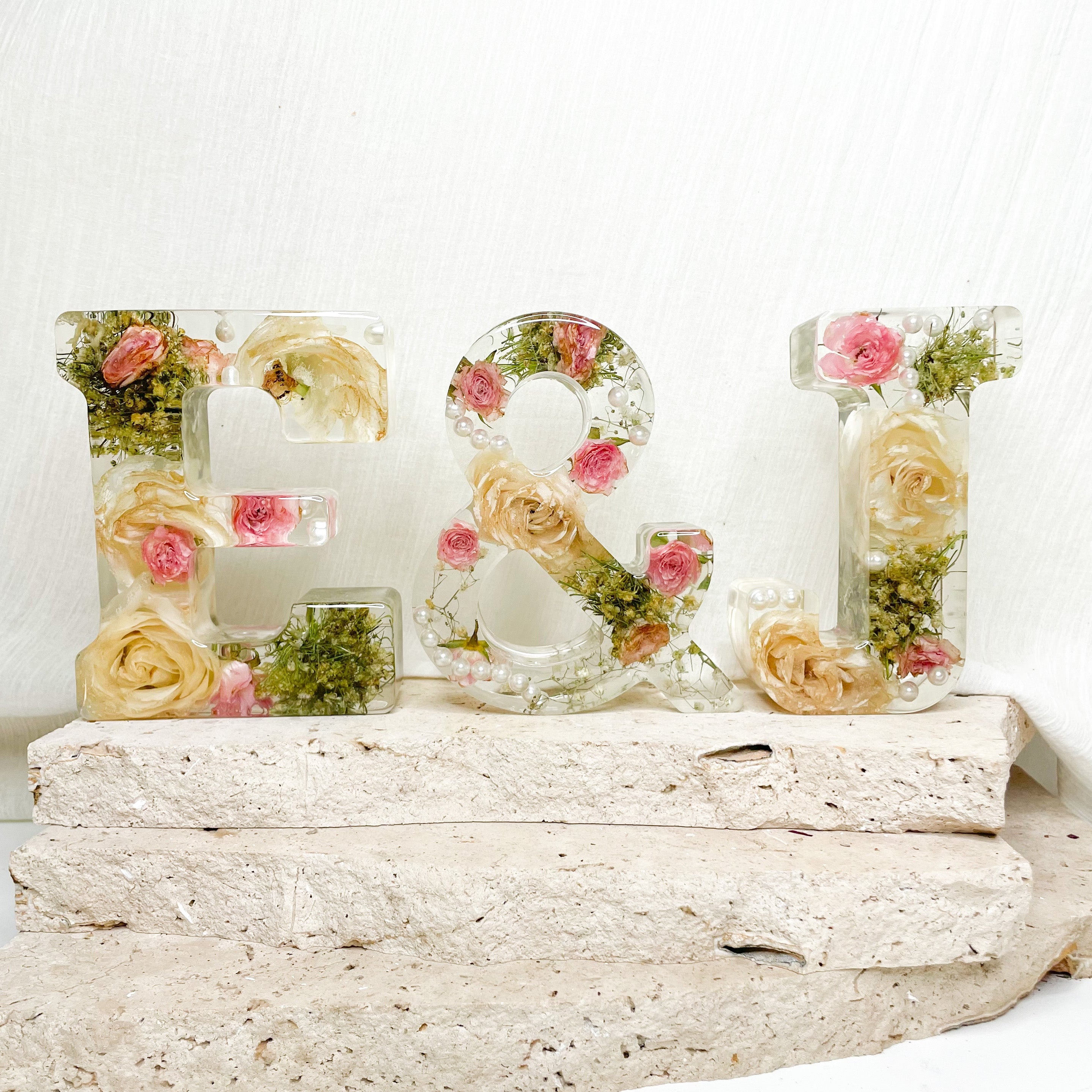 Preserved Flowers Individual Resin Letters