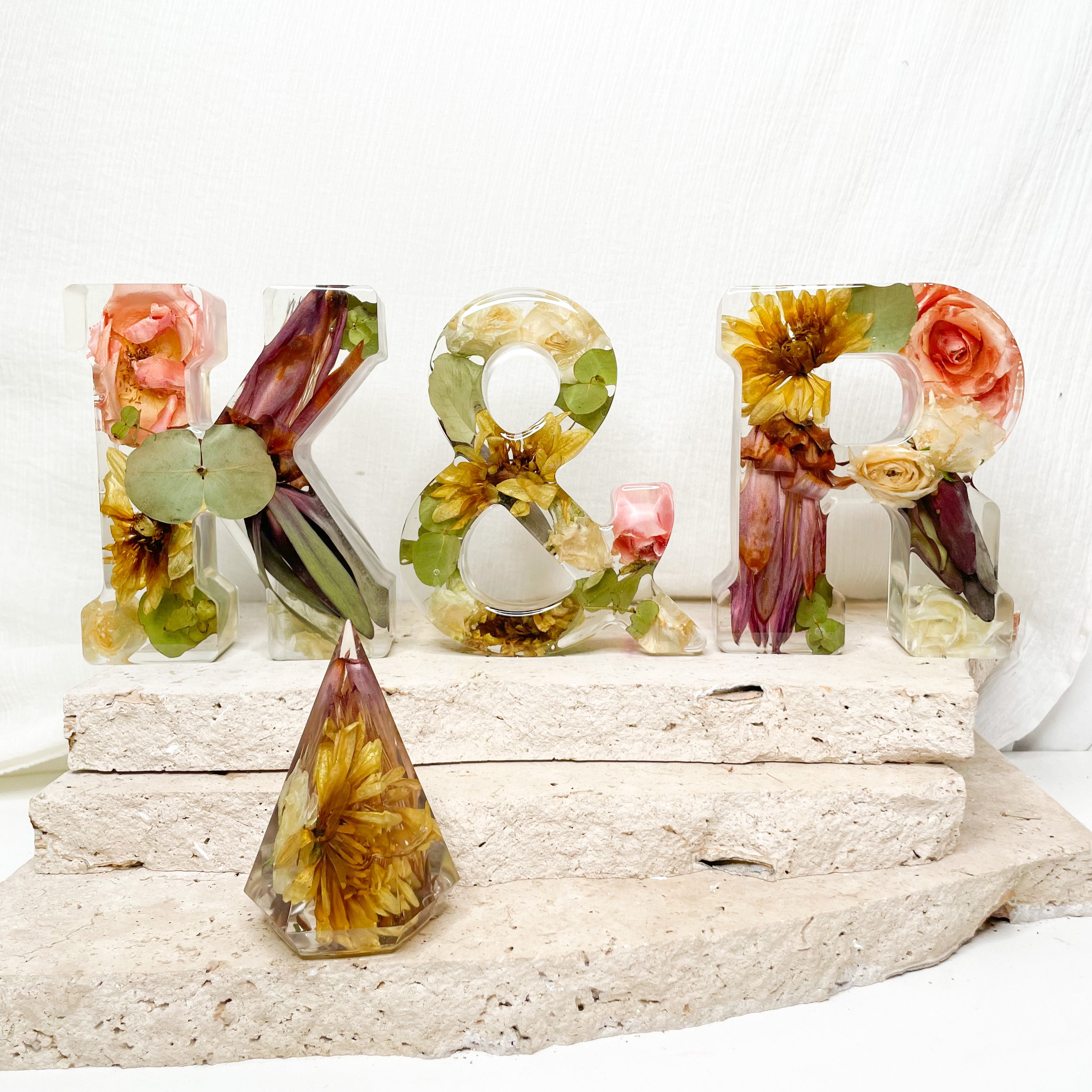 Preserved Flowers Individual Resin Letters