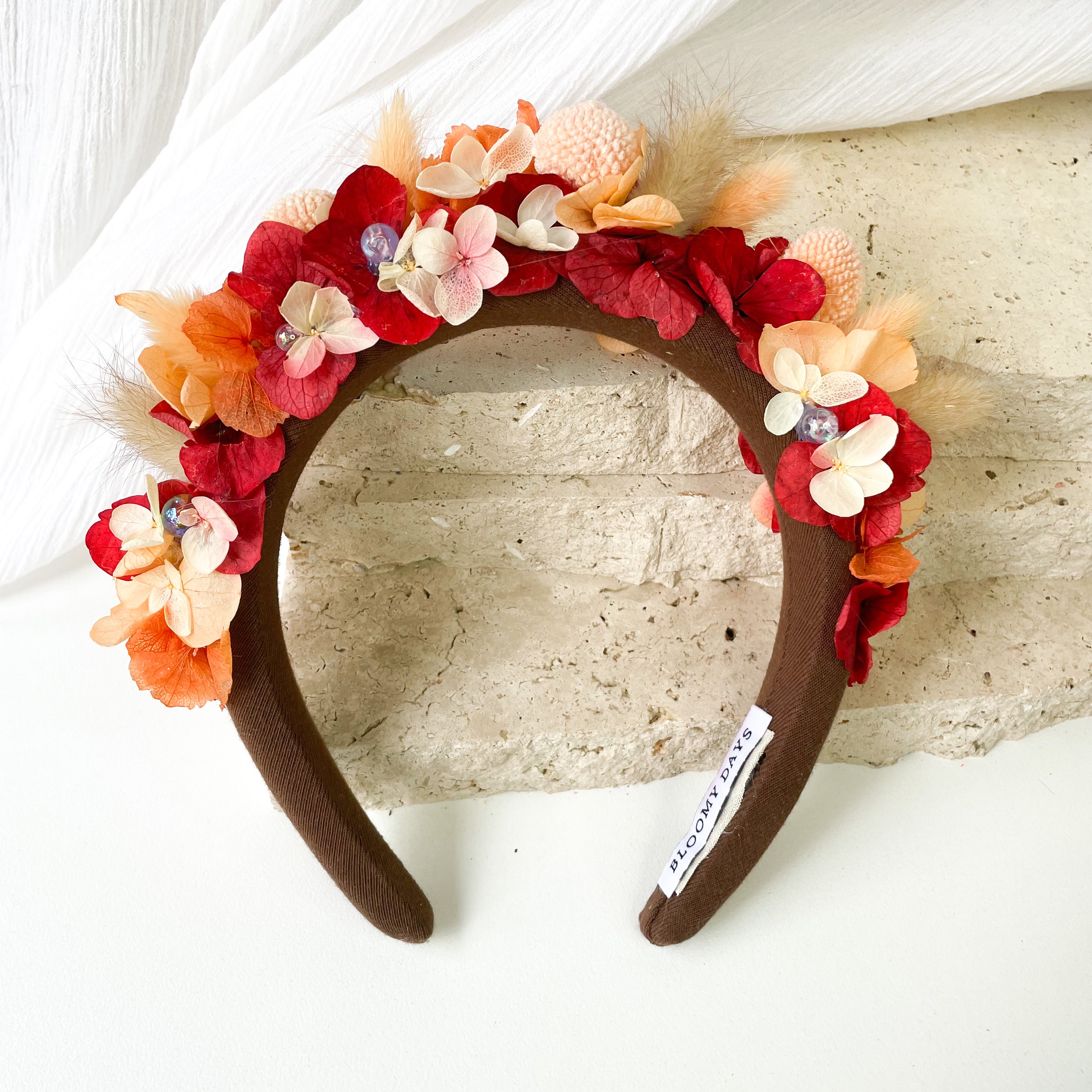 Red & Orange Floral Headband