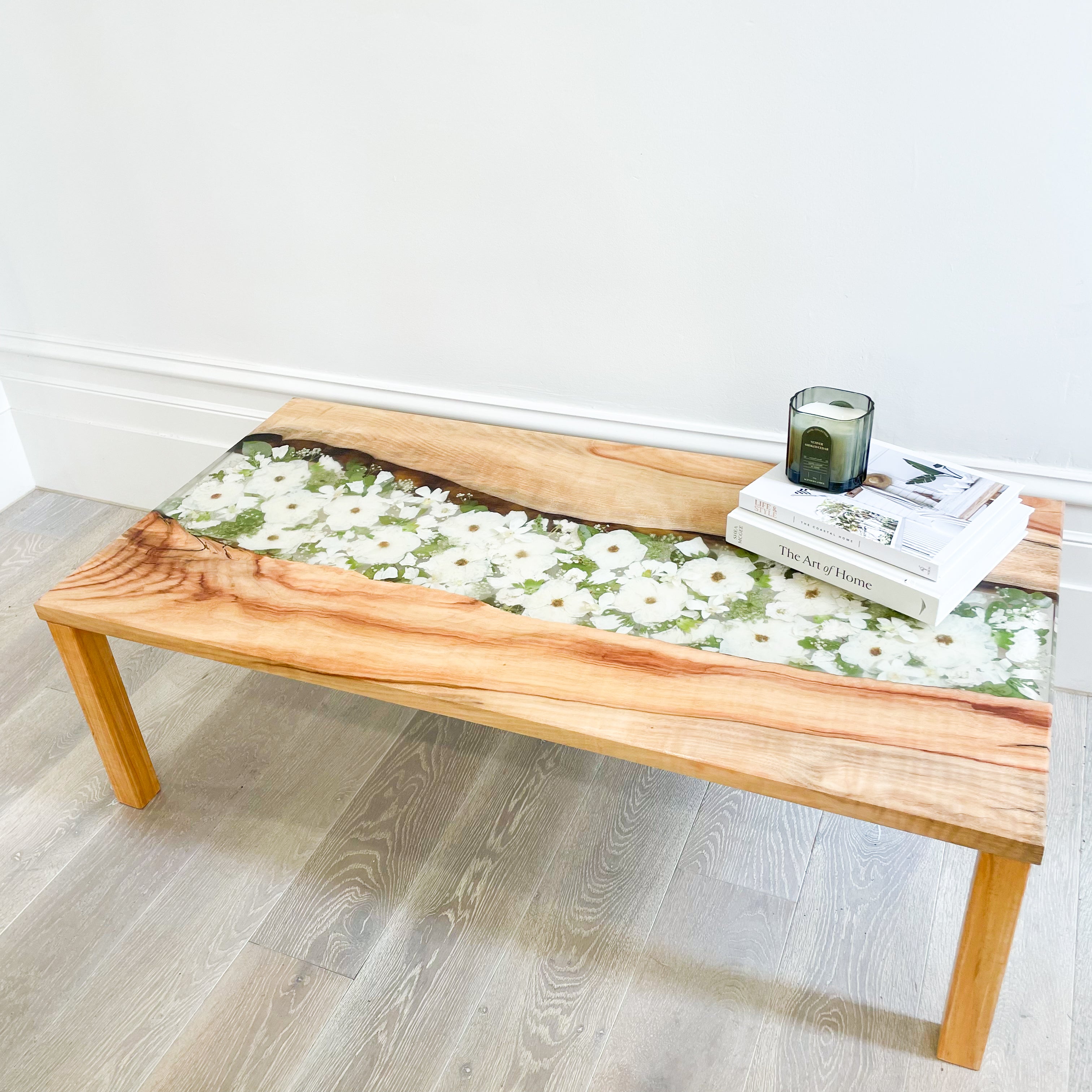 Preserved Flowers Timber Coffee Table
