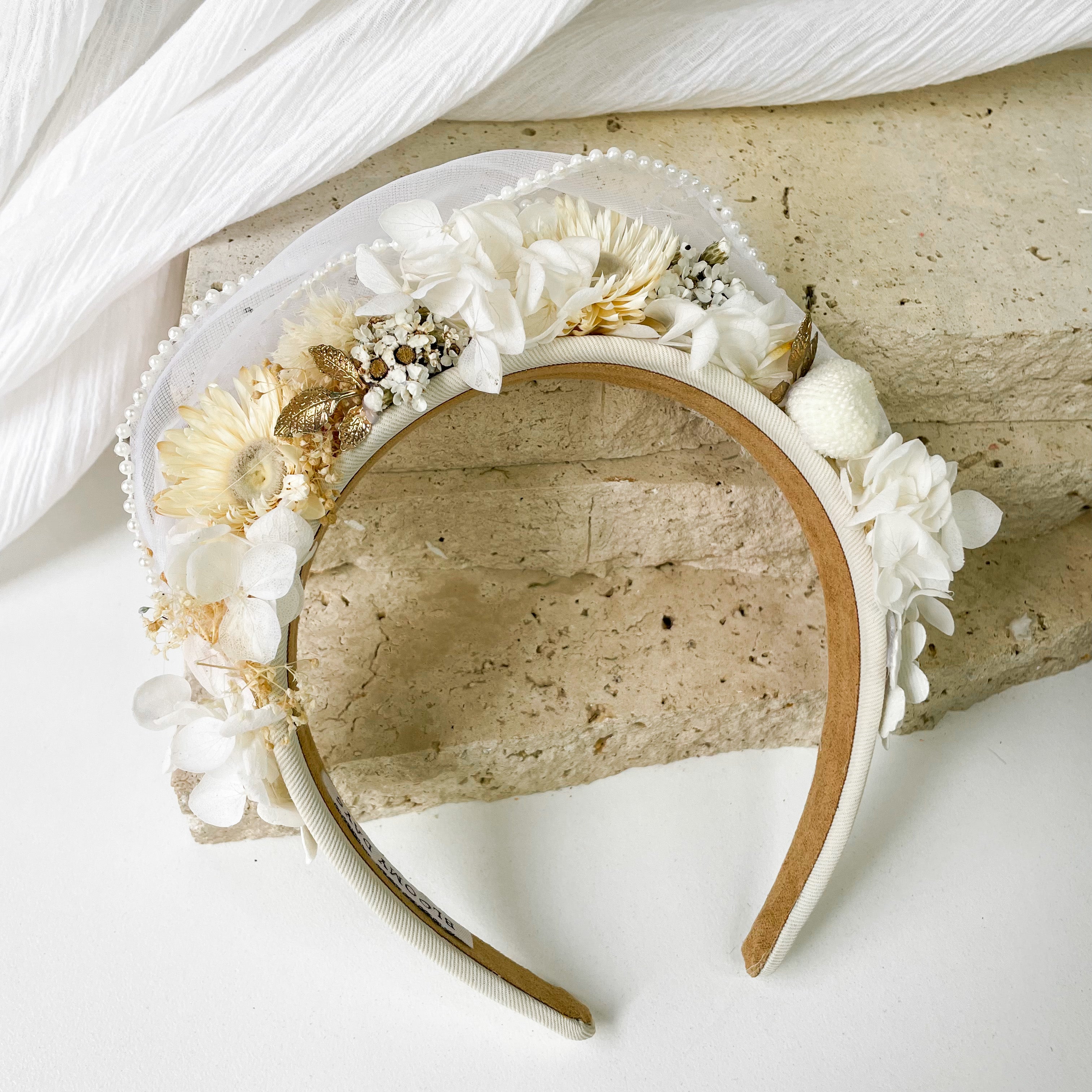 Ruffle Collection Headband - Ivory