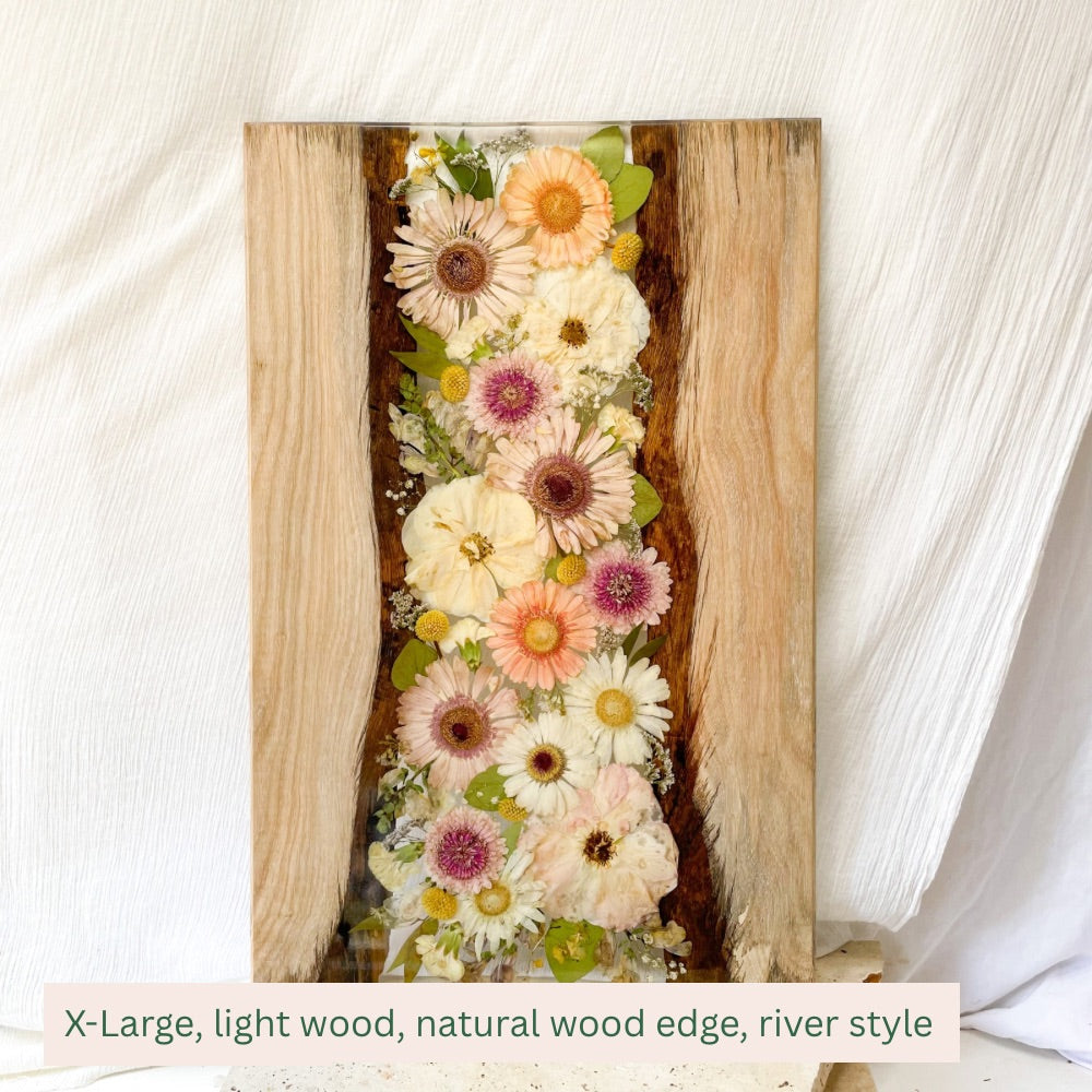 Preserved Flowers Timber Charcuterie Boards