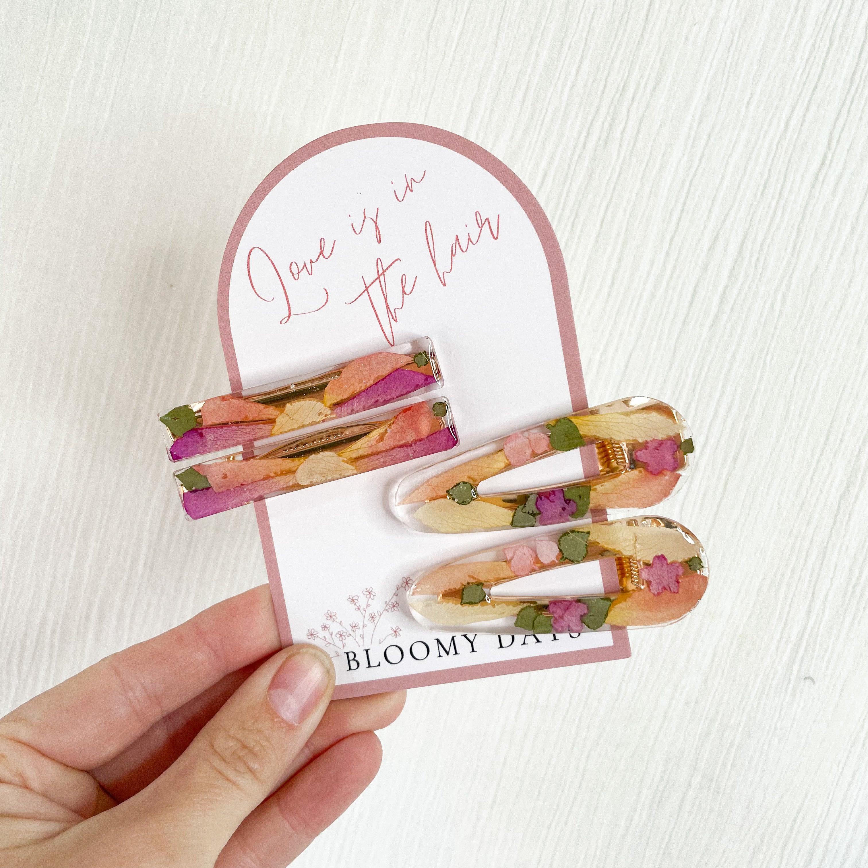 Preserved Flowers Resin Hair Clips - Assorted Styles