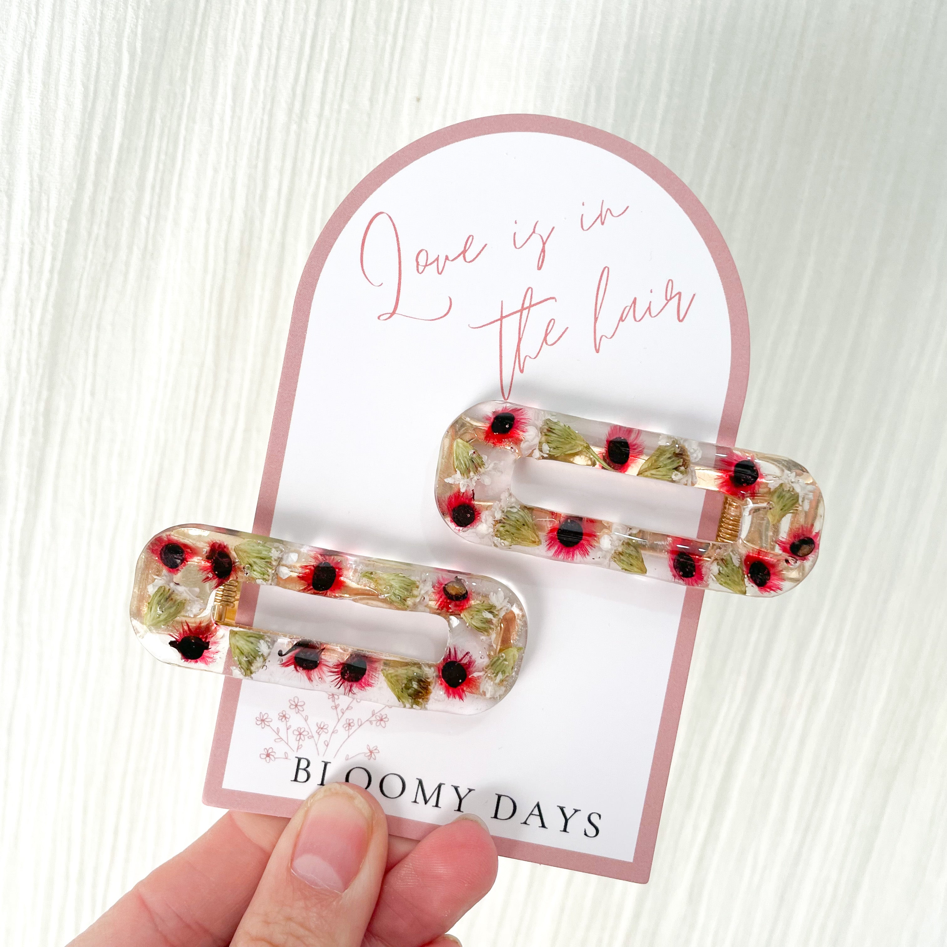 Preserved Flowers Resin Hair Clips - Assorted Styles