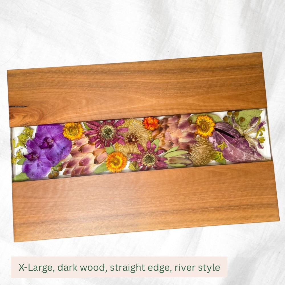 Preserved Flowers Timber Charcuterie Boards