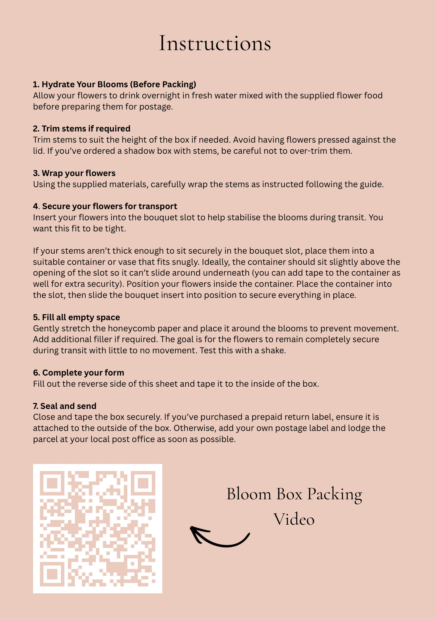 Bloom Box - Fresh Flower Return Kit