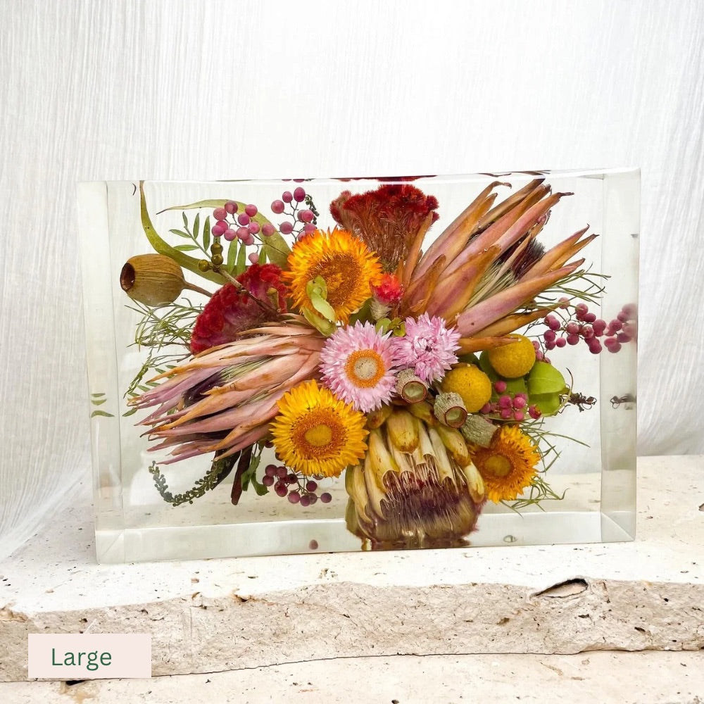 Preserved Flowers Resin Rectangles