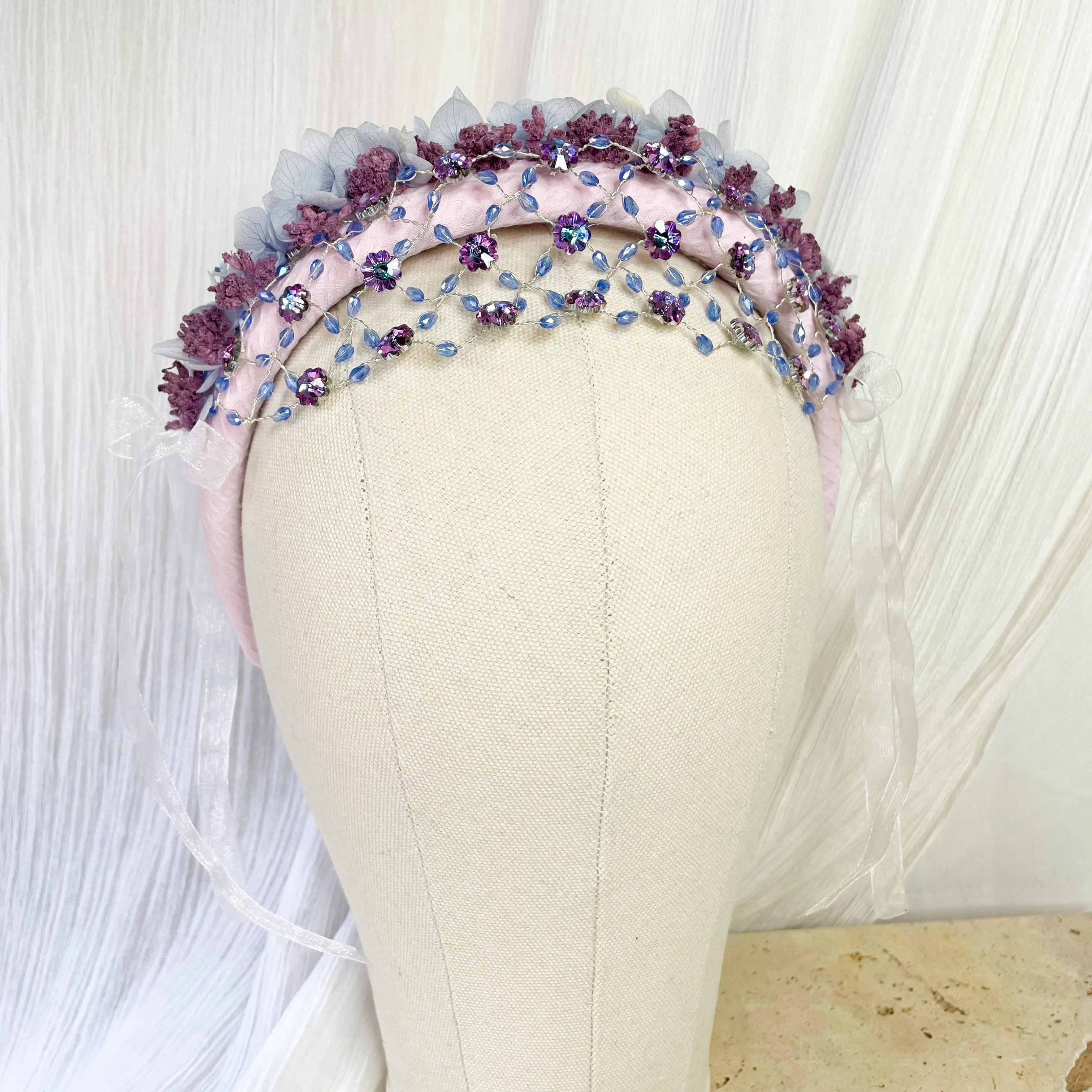 Lilac & Blue Floral Headband