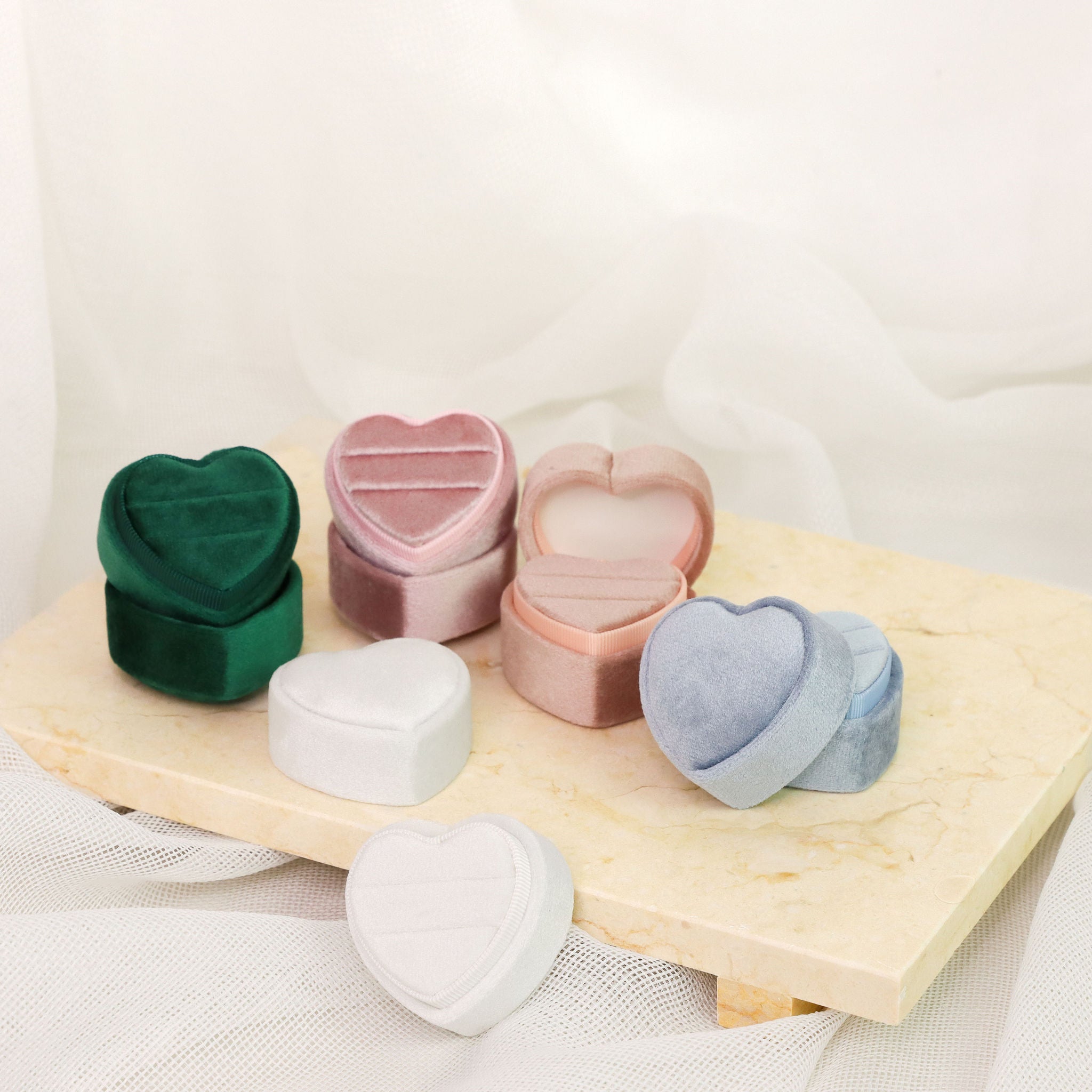 Heart Ring Boxes - Double Slot