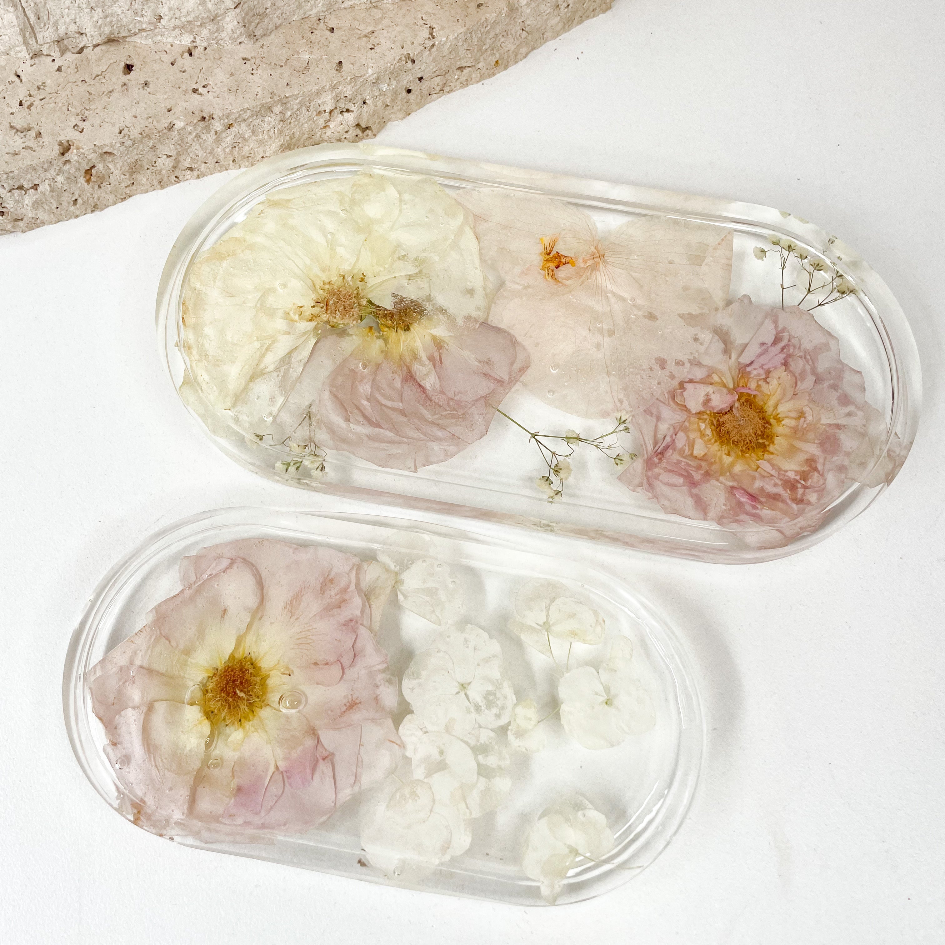 Preserved wedding bouquet flowers resin jewellery tray pressed flowers rose