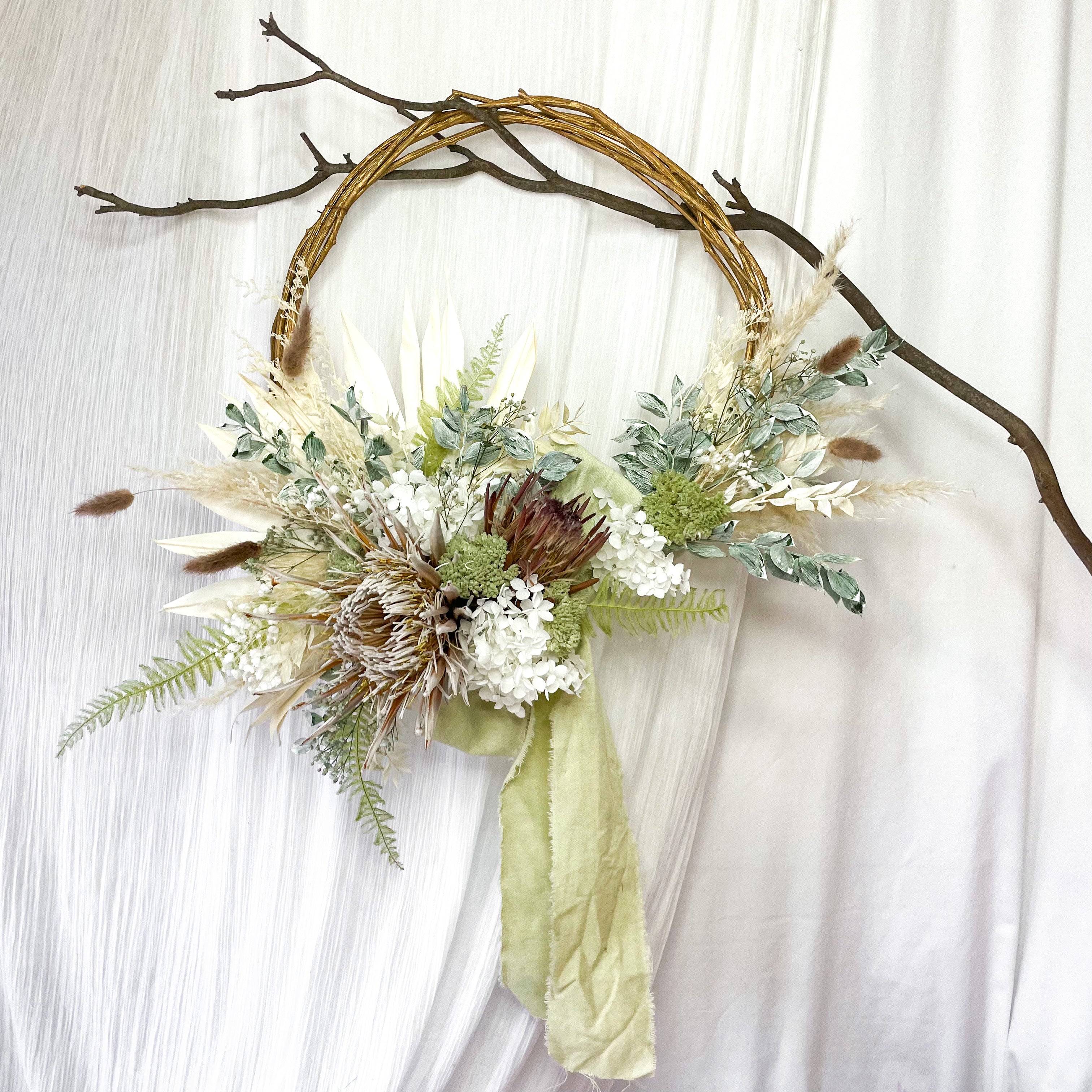 Sage Green & Gold Native Wreath