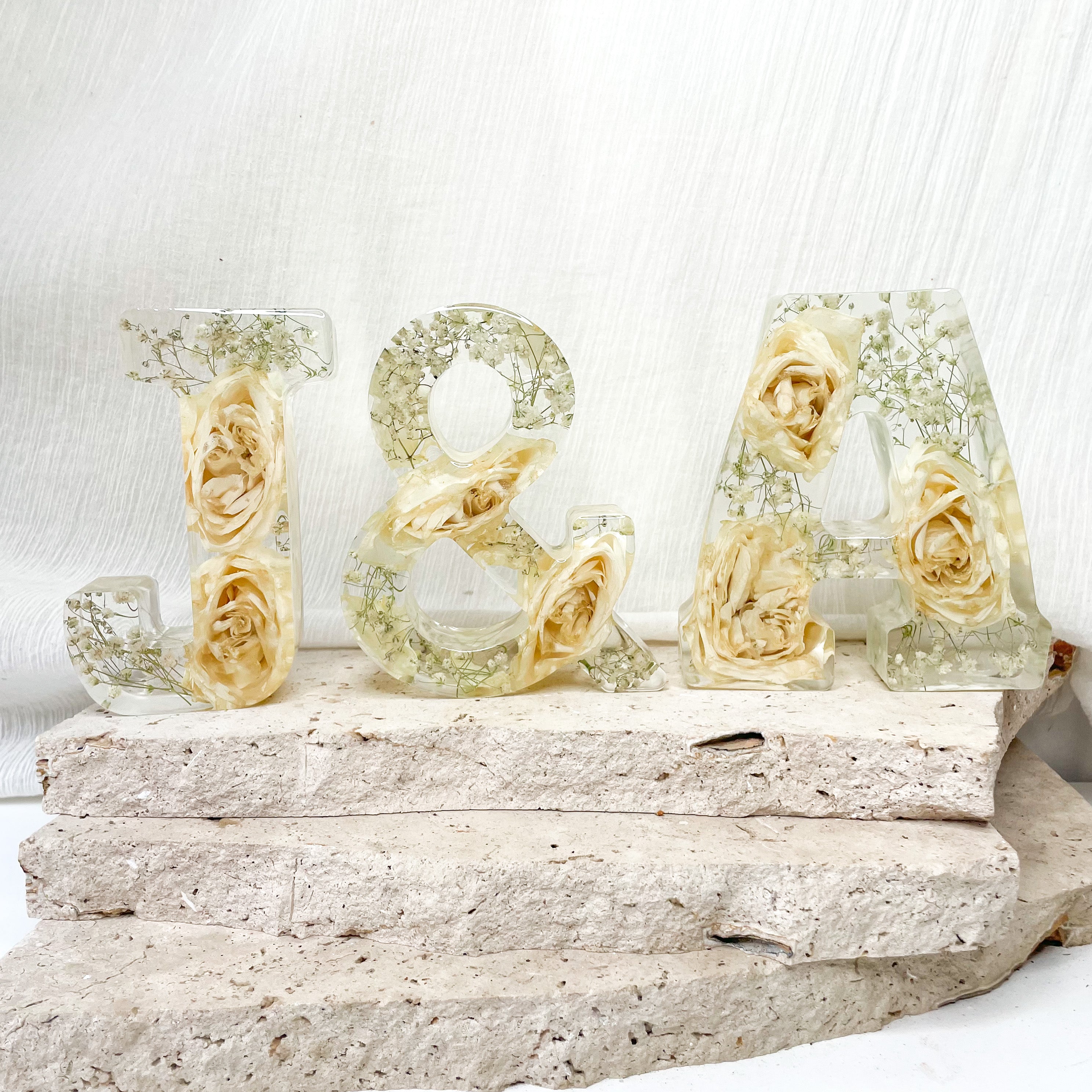 Preserved Flowers Individual Resin Letters