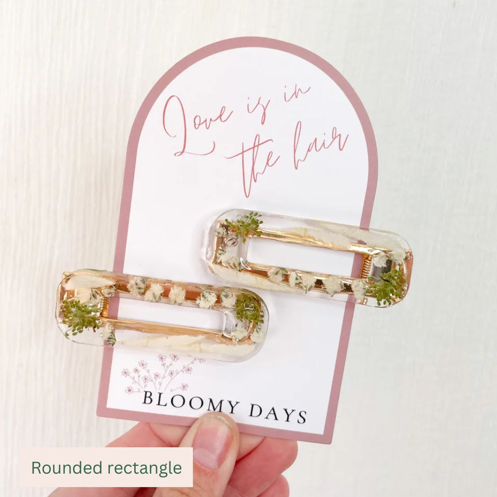 Preserved Flowers Resin Hair Clips - Assorted Styles