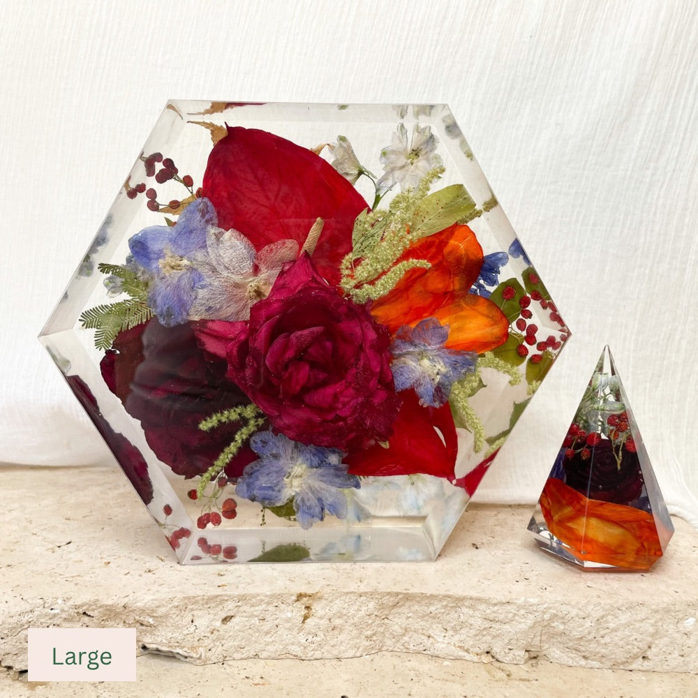 Preserved Flowers Resin Hexagons