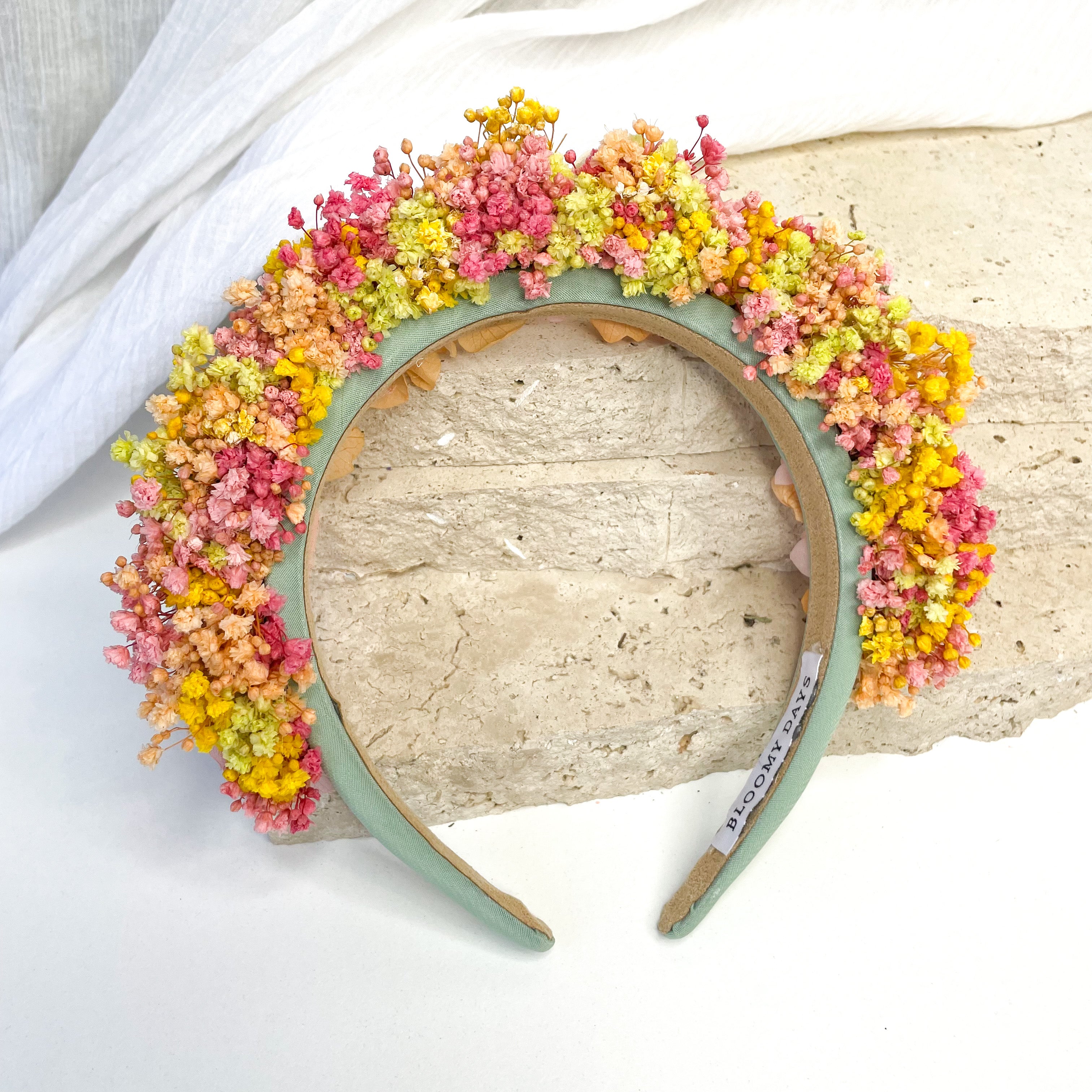 Yellow & Pink Gyp Floral Headband