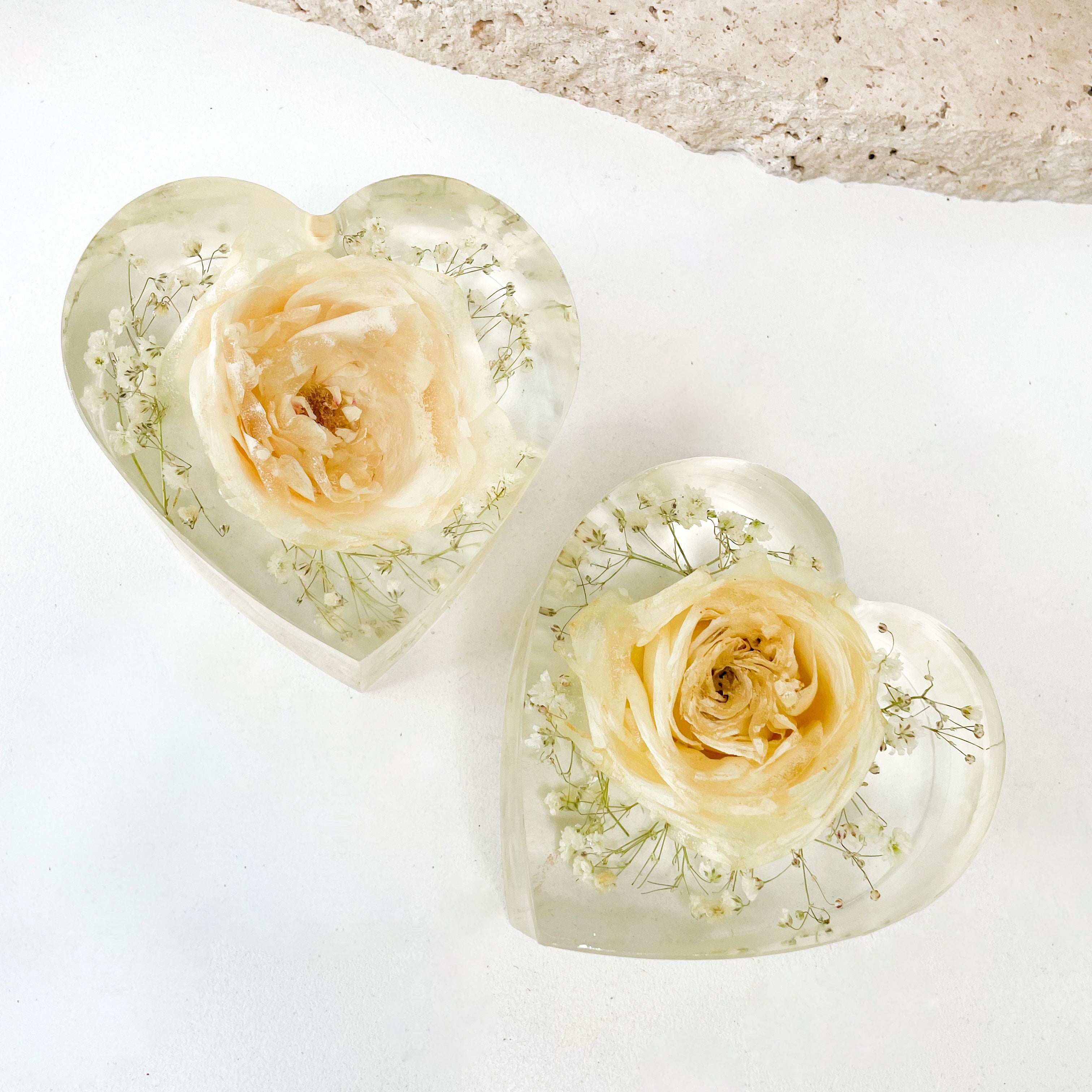 Preserved Flowers Resin Heart - Medium