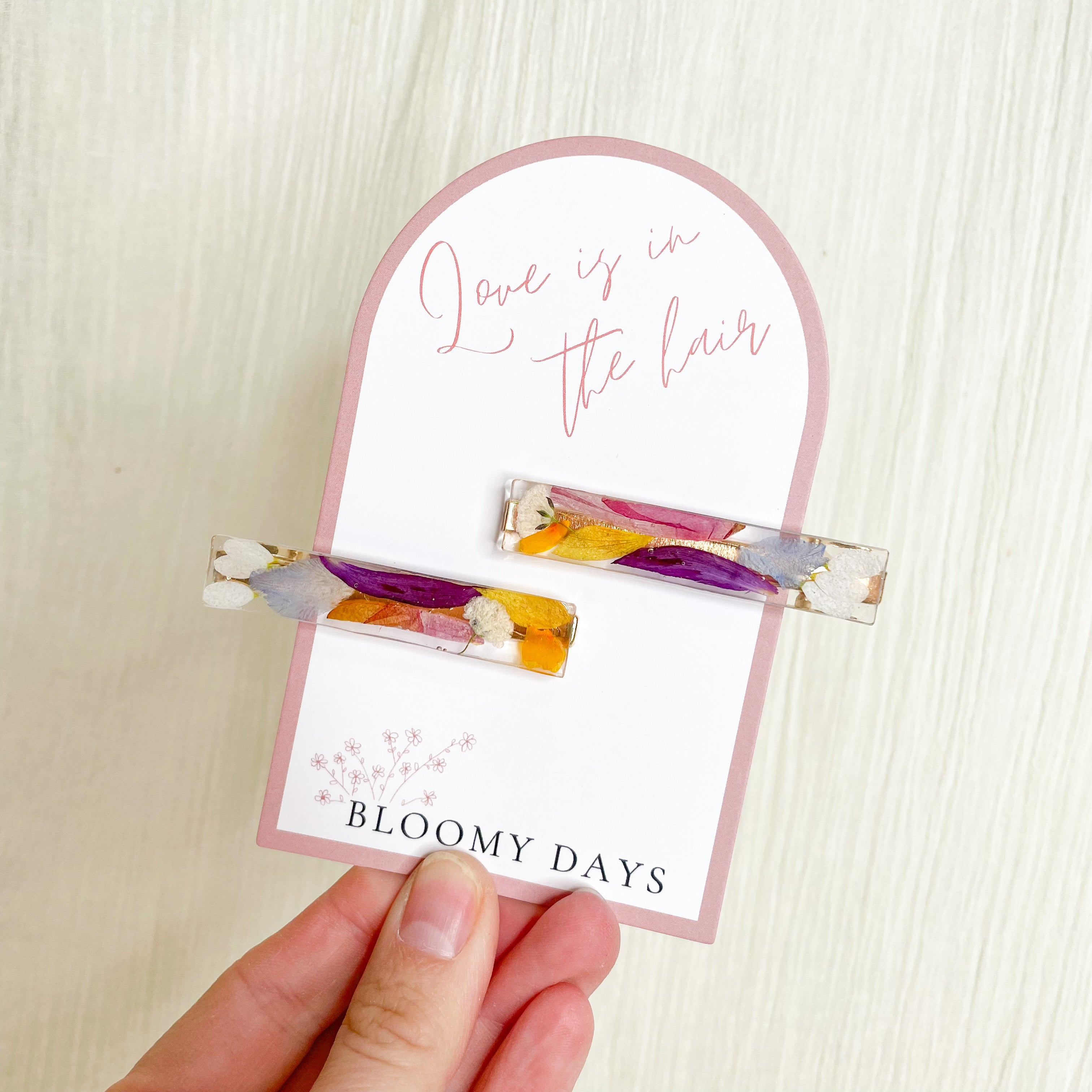 Preserved Flowers Resin Hair Clips - Assorted Styles