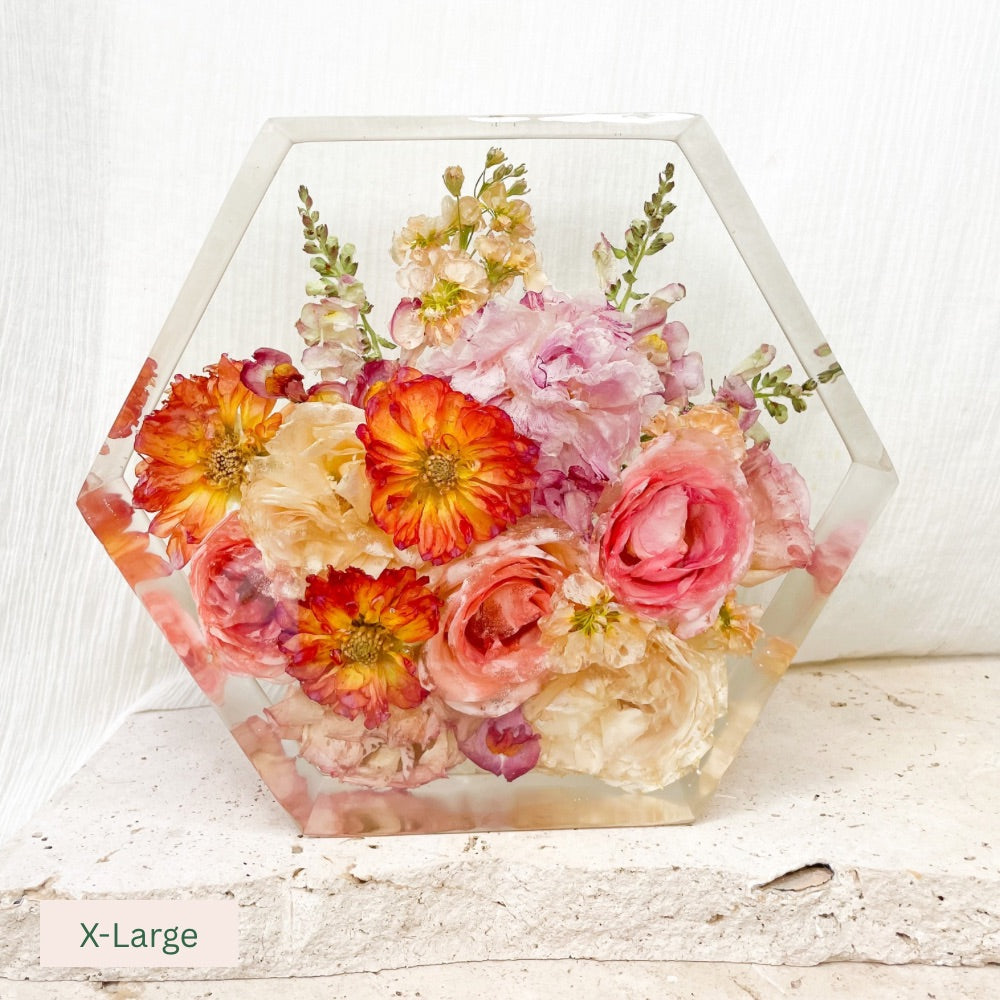 Preserved Flowers Resin Hexagons