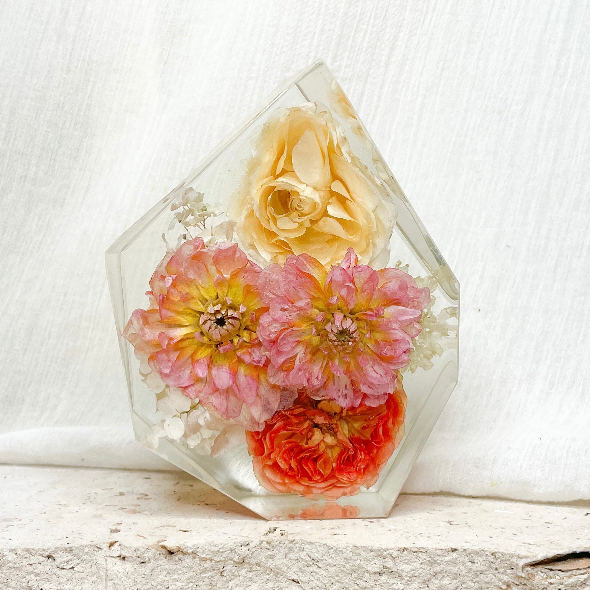 Preserved Flowers Resin Gem Shape