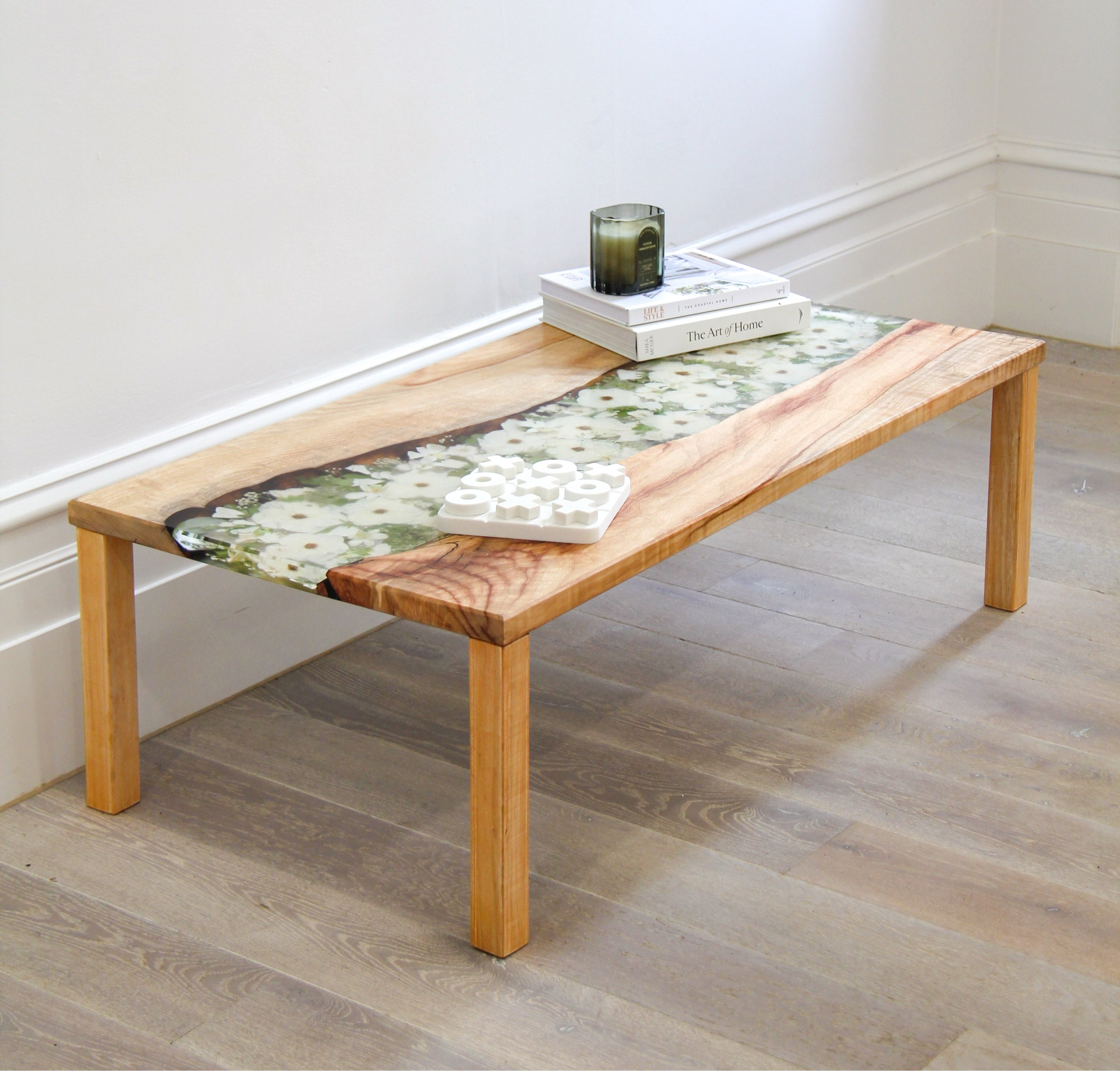 Preserved Flowers Timber Coffee Table