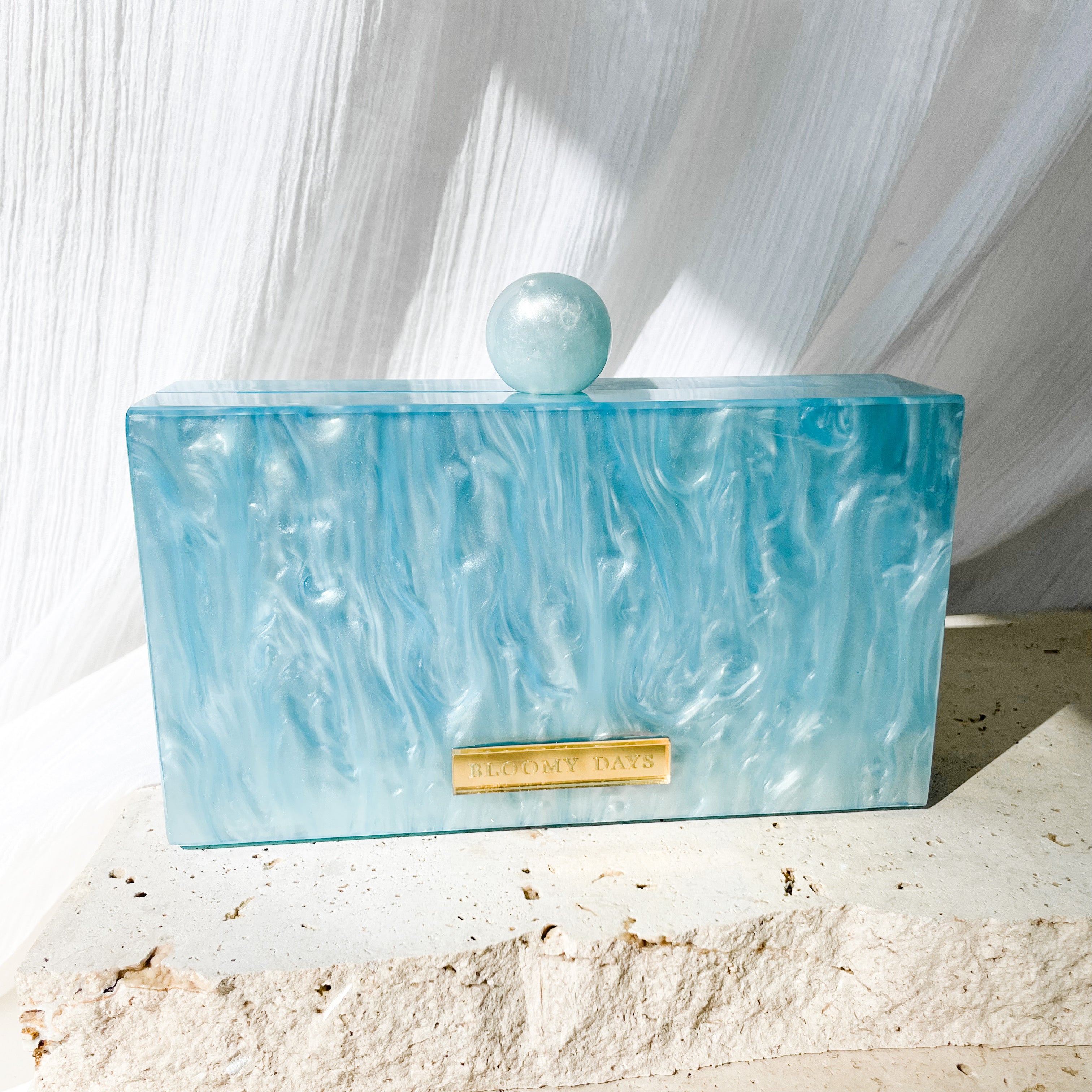Blue Pearlescent Clutch
