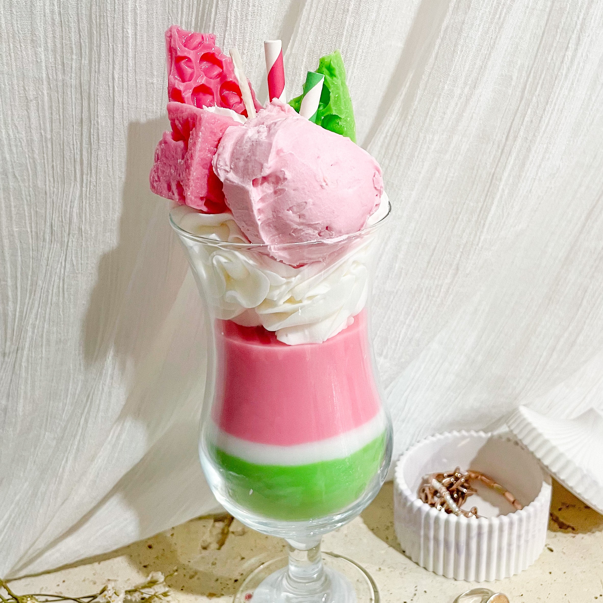dessert candle watermelon scent