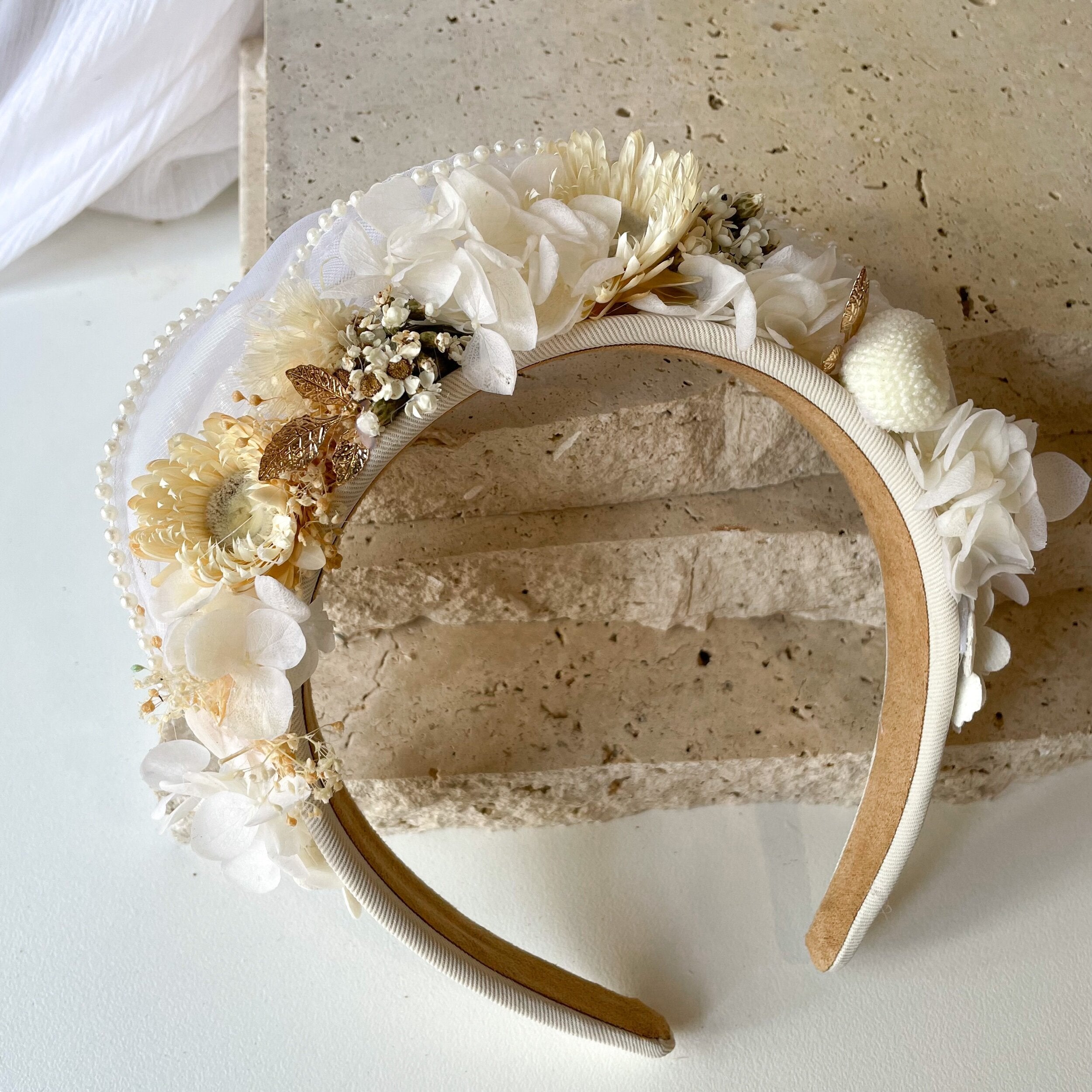 Ruffle Collection Headband - Ivory
