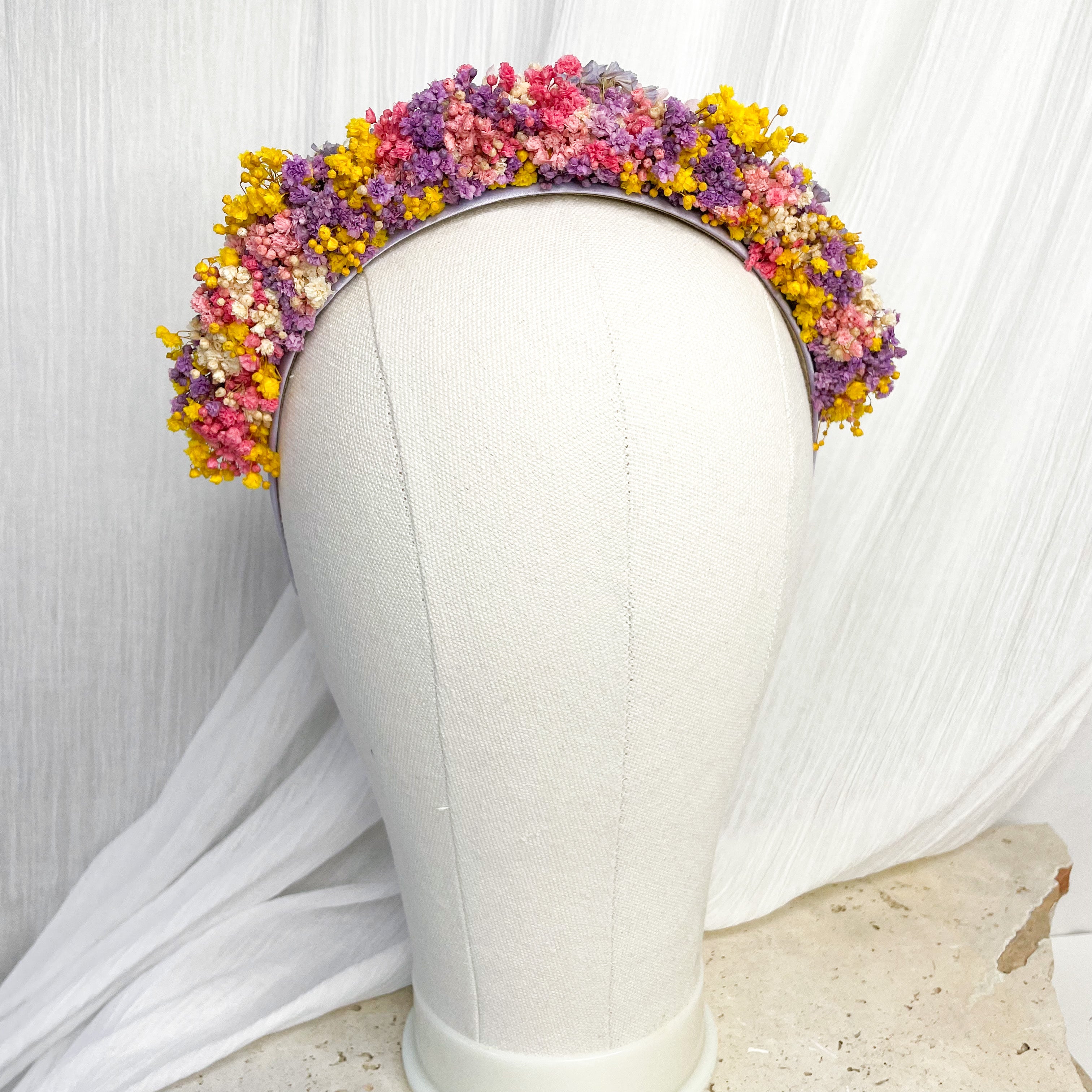 Yellow & Purple Gyp Floral Headband