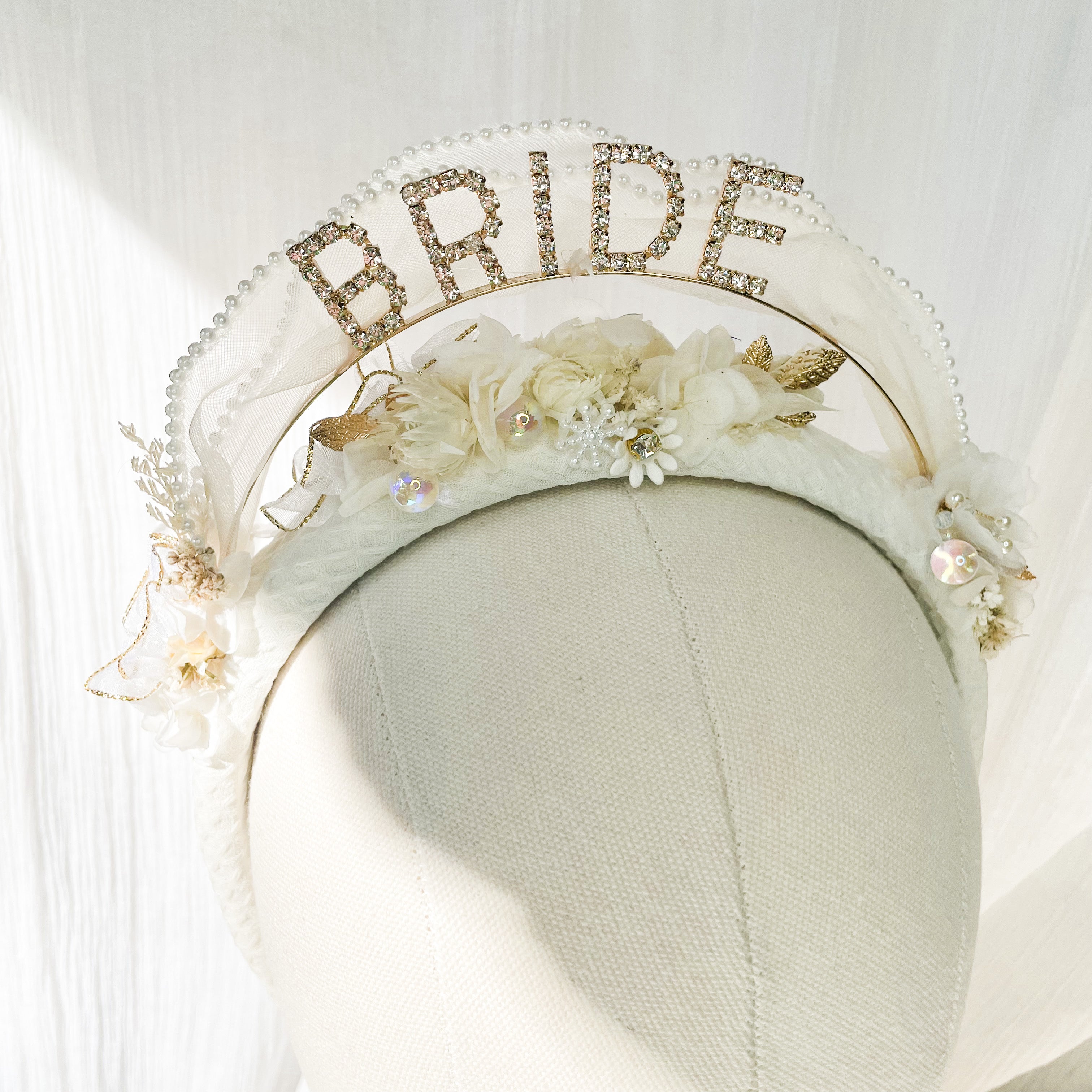 Bride Pearl Ruffle Headband