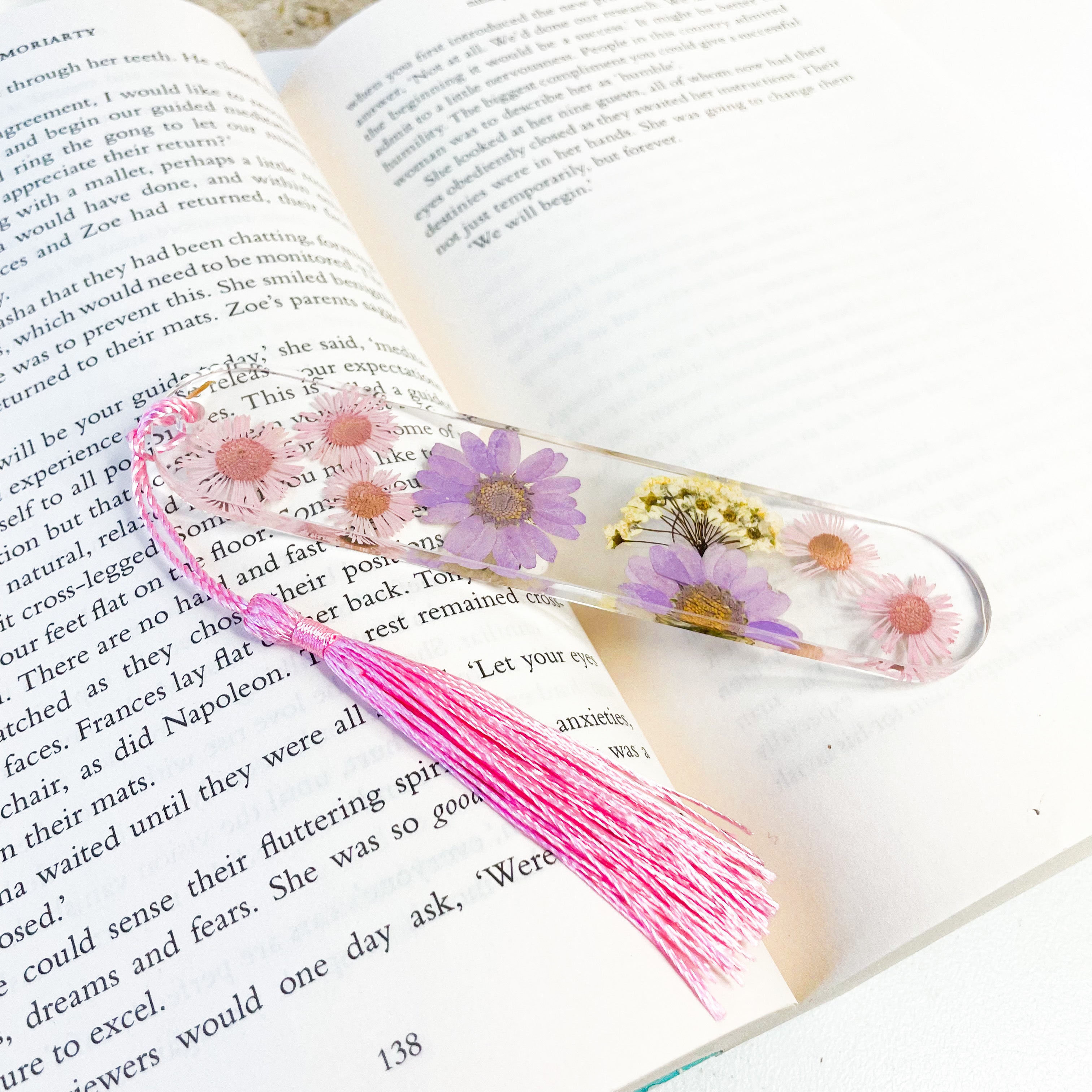 Pink & Purple Daisy Flower Bookmark