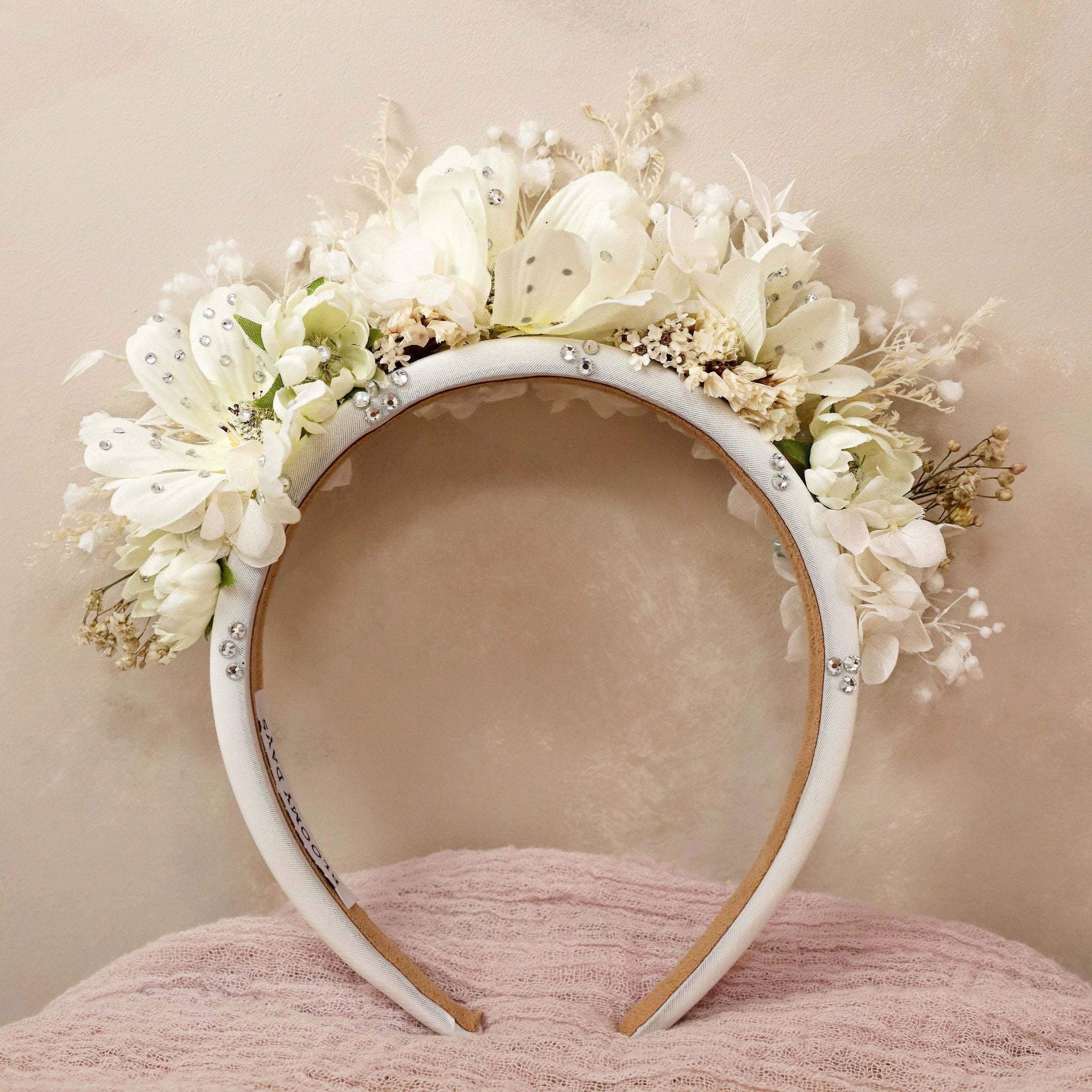 White Jewelled Floral Headband