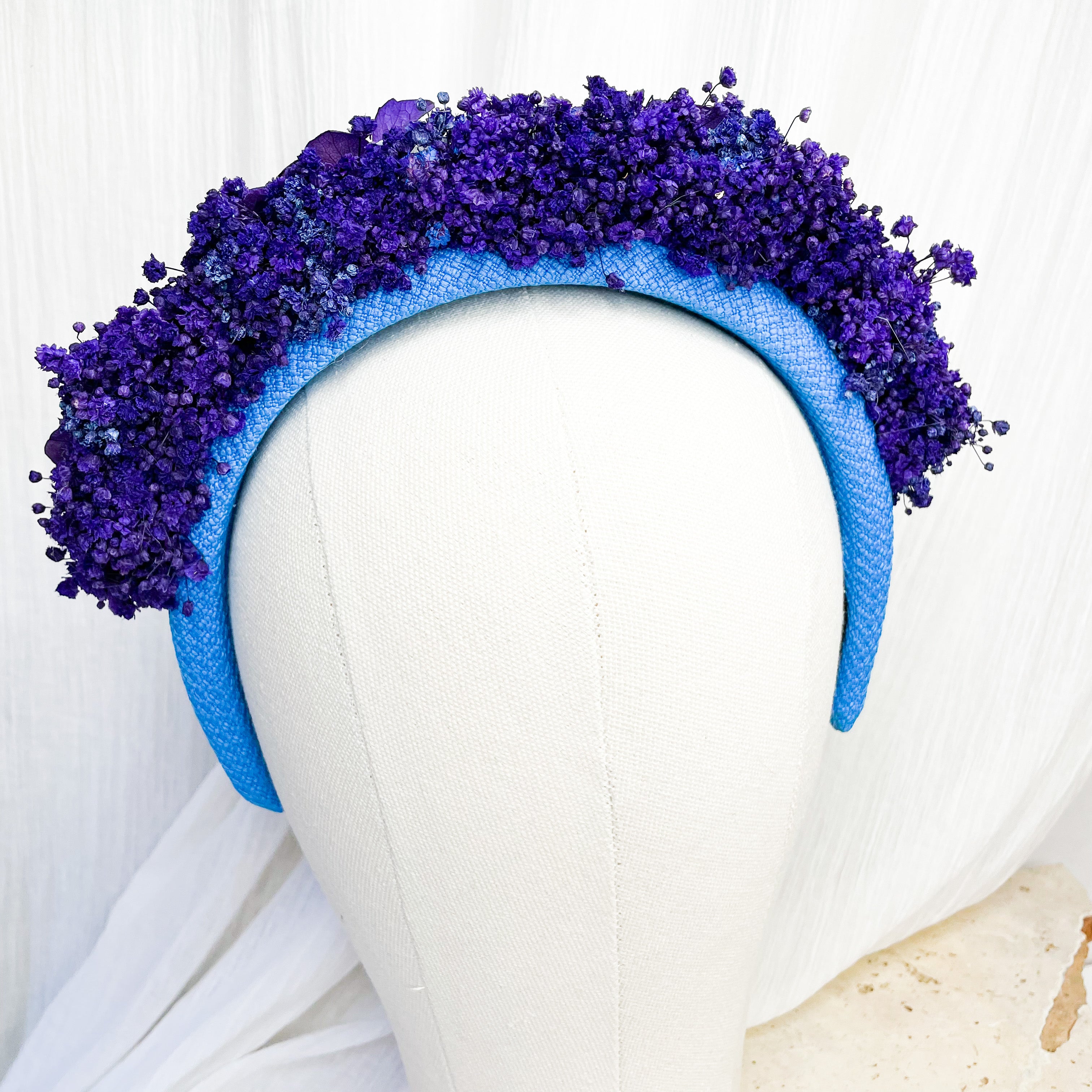 Blue & Purple Gyp Floral Headband