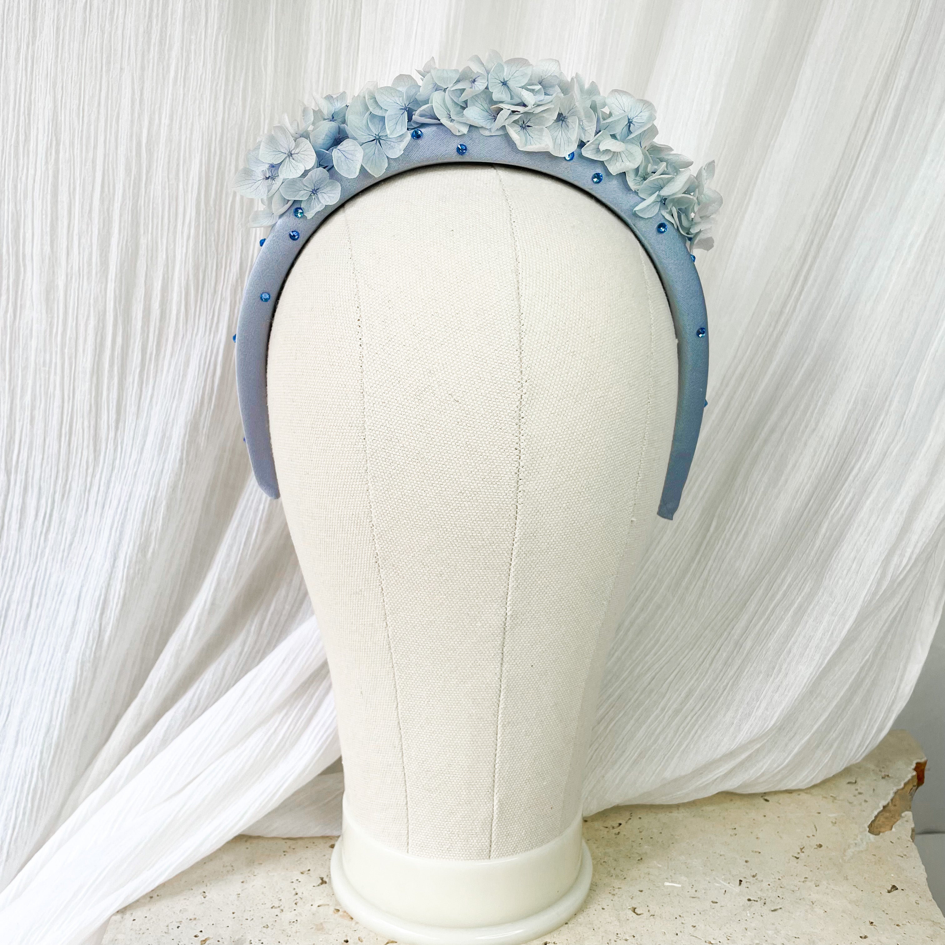 Blue Jewelled Hydrangea Floral Headband