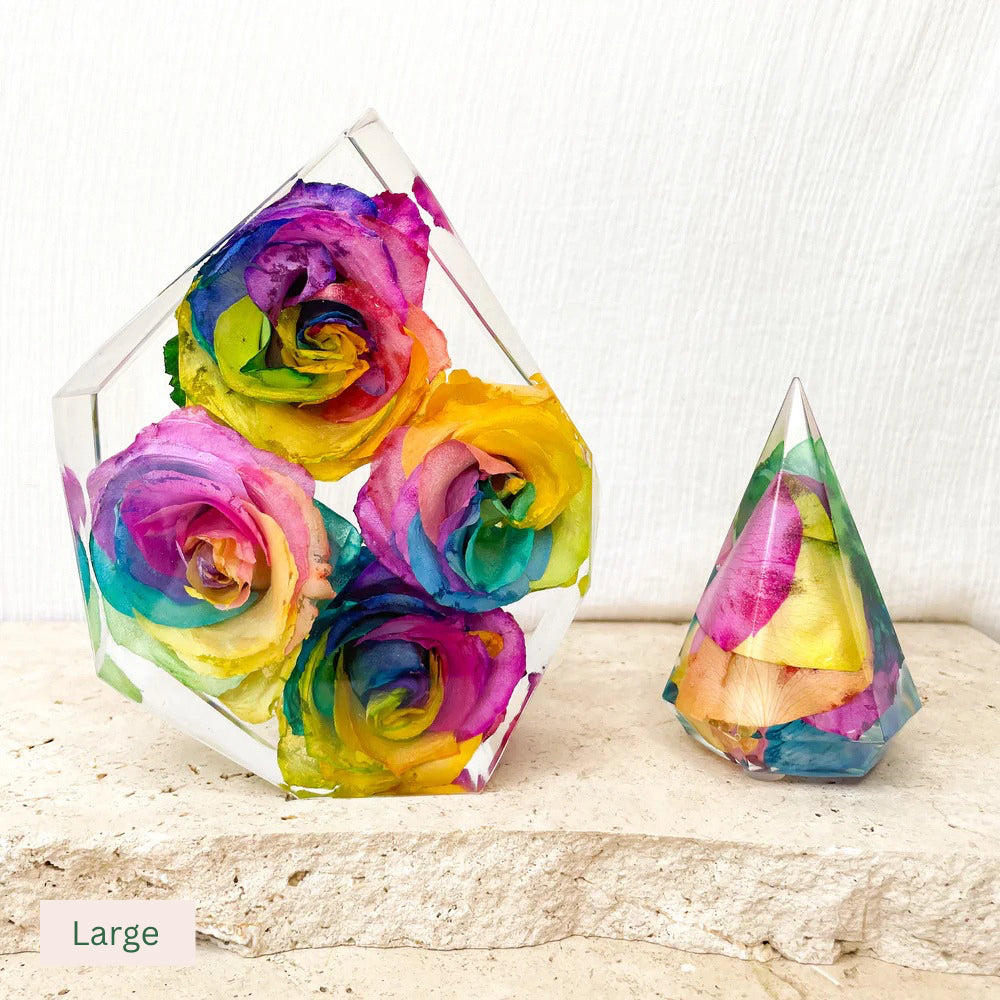 Preserved Flowers Resin Gem Shape