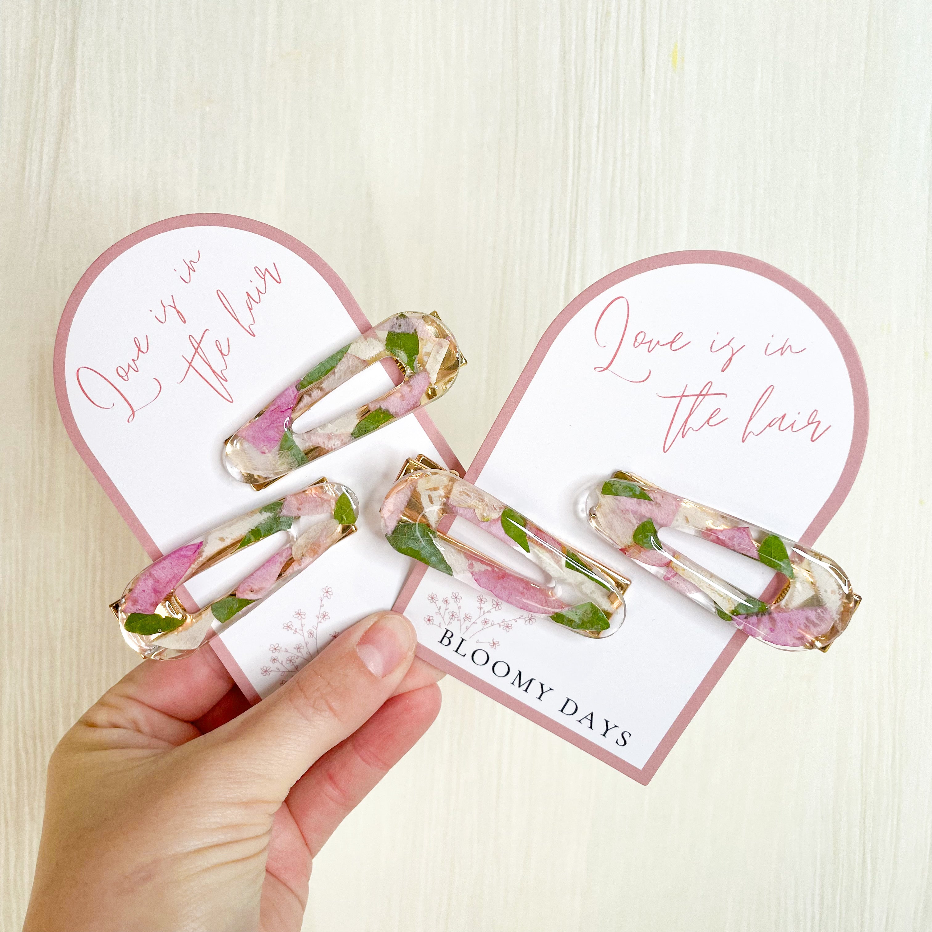 Preserved Flowers Resin Hair Clips - Assorted Styles