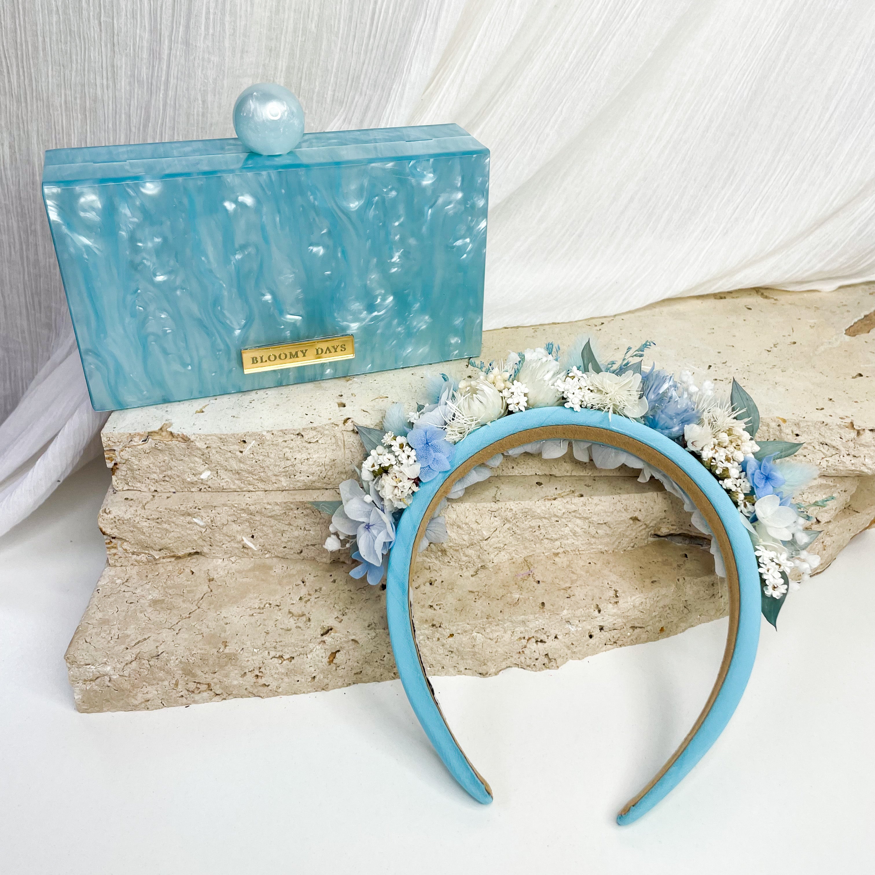 Light Blue Headband & Clutch Set