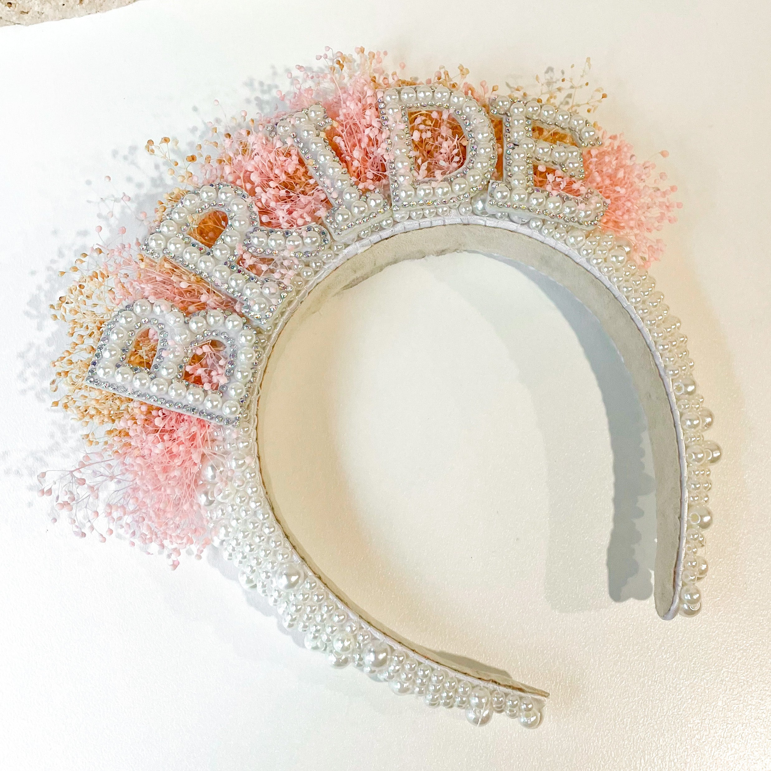 Pink Gyp Bride Headband