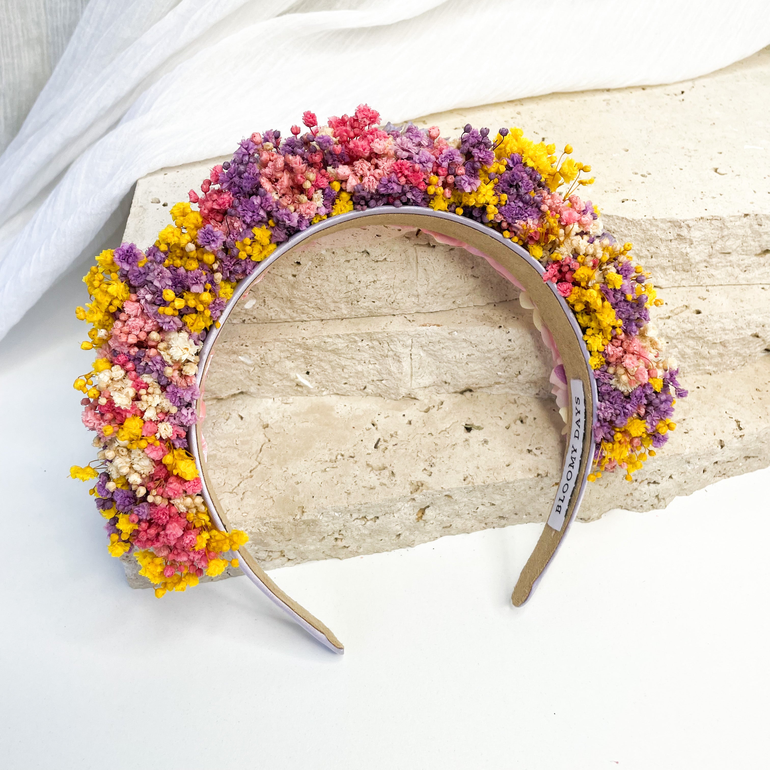 Yellow & Purple Gyp Floral Headband